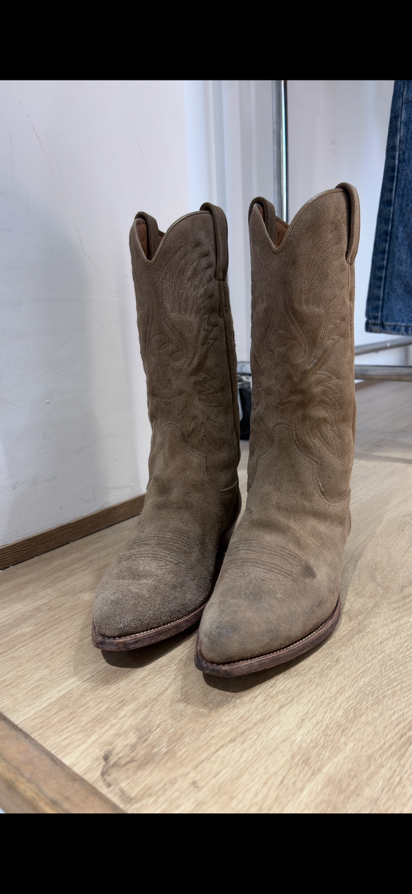 Vidal beige suede cowboy boots