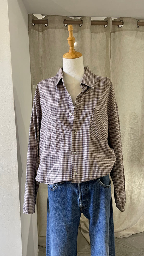 Brown plaid shirt