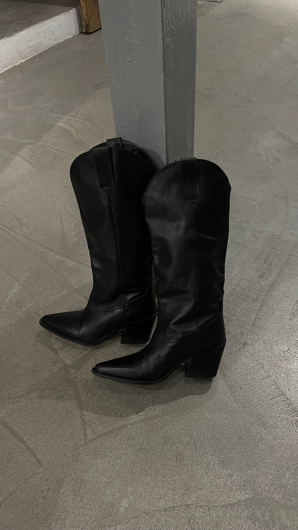 Black cowboy style tall boots