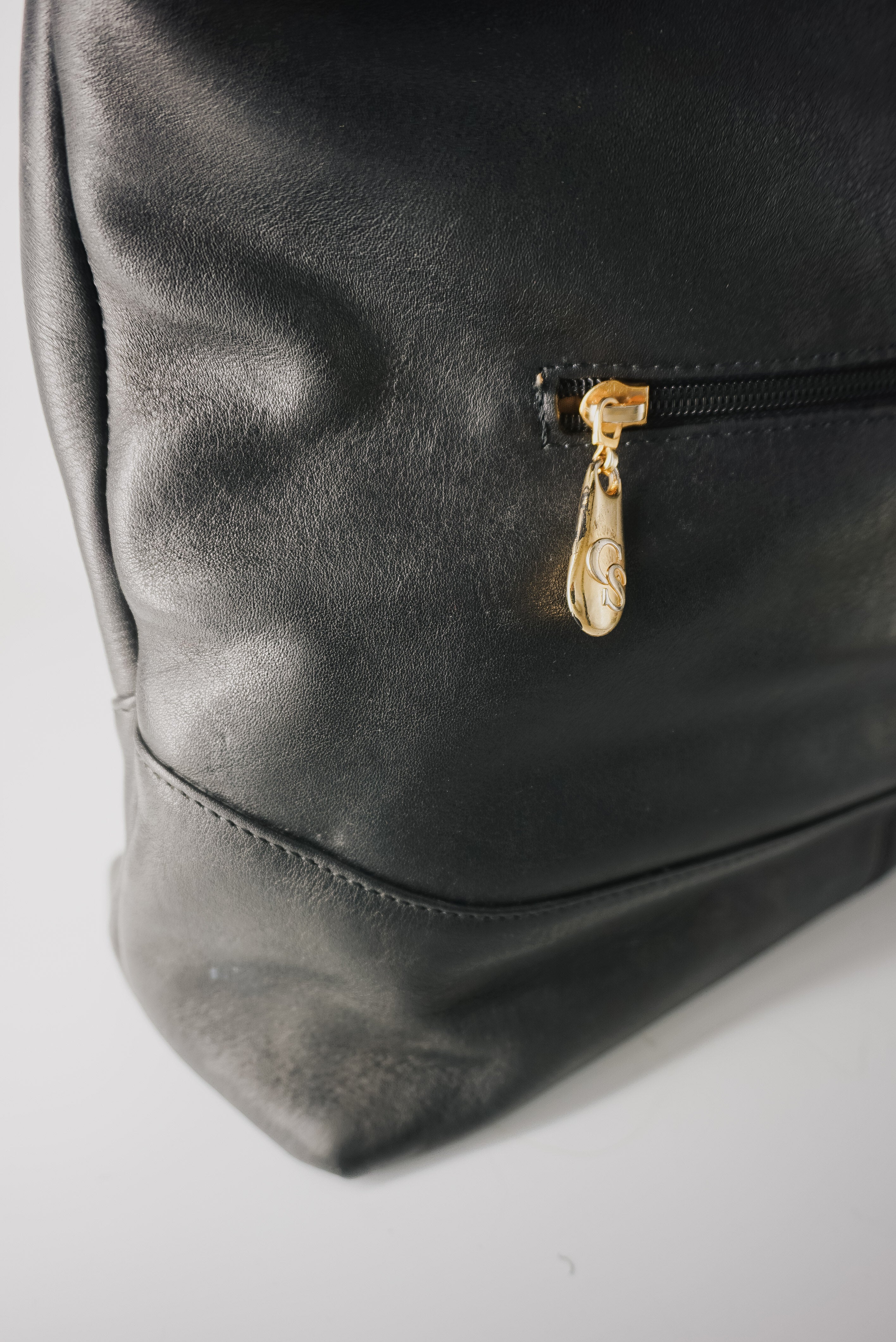 Carla Sade Black Leather Bag