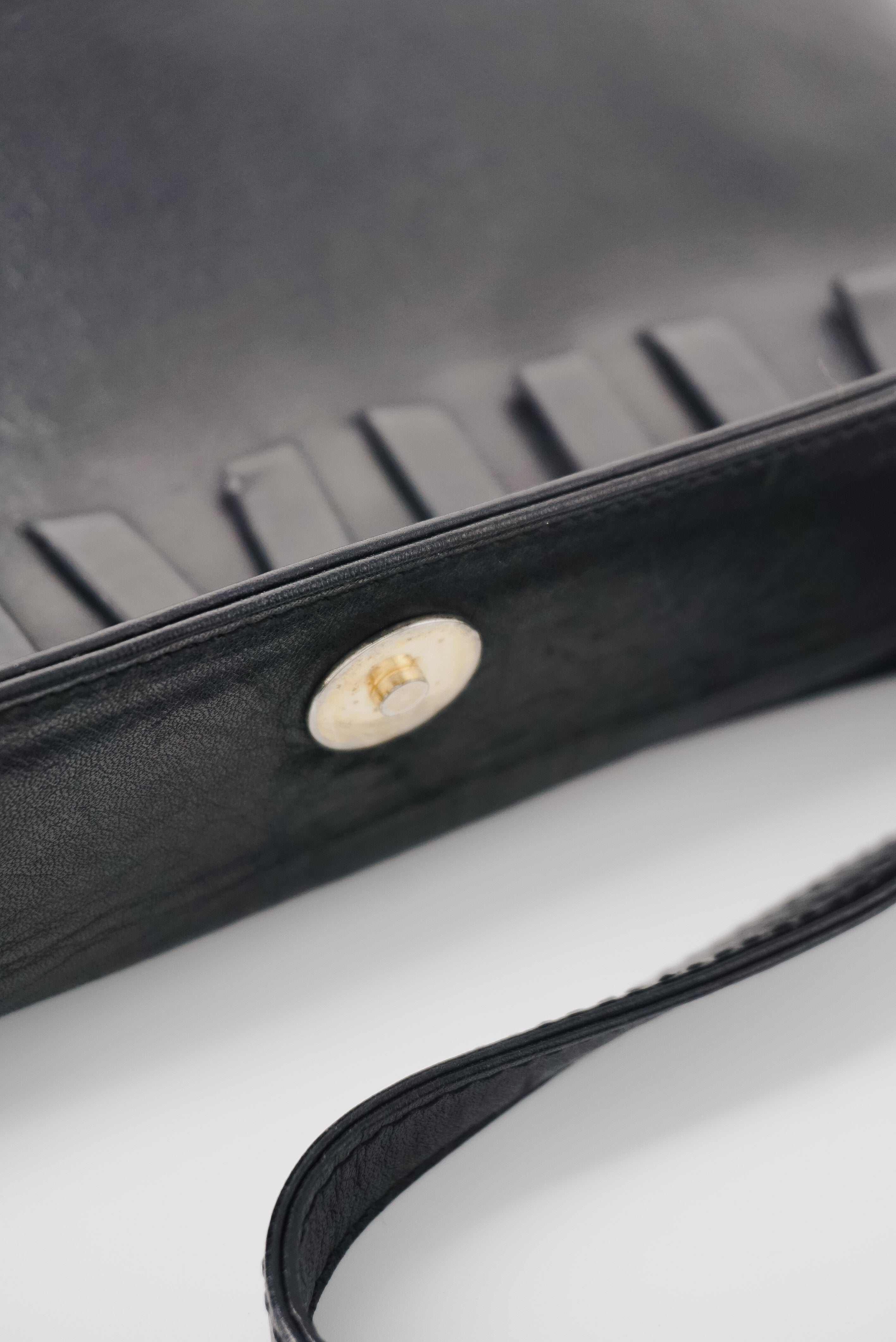 Black Leather Baguette Bag