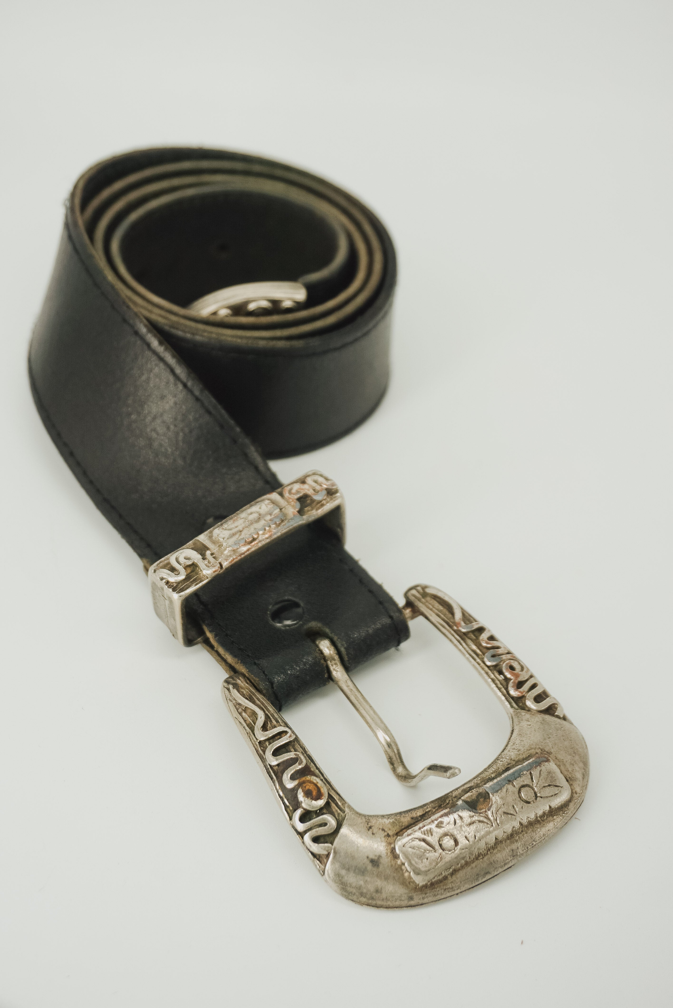 Black Cowboy Leather Belt