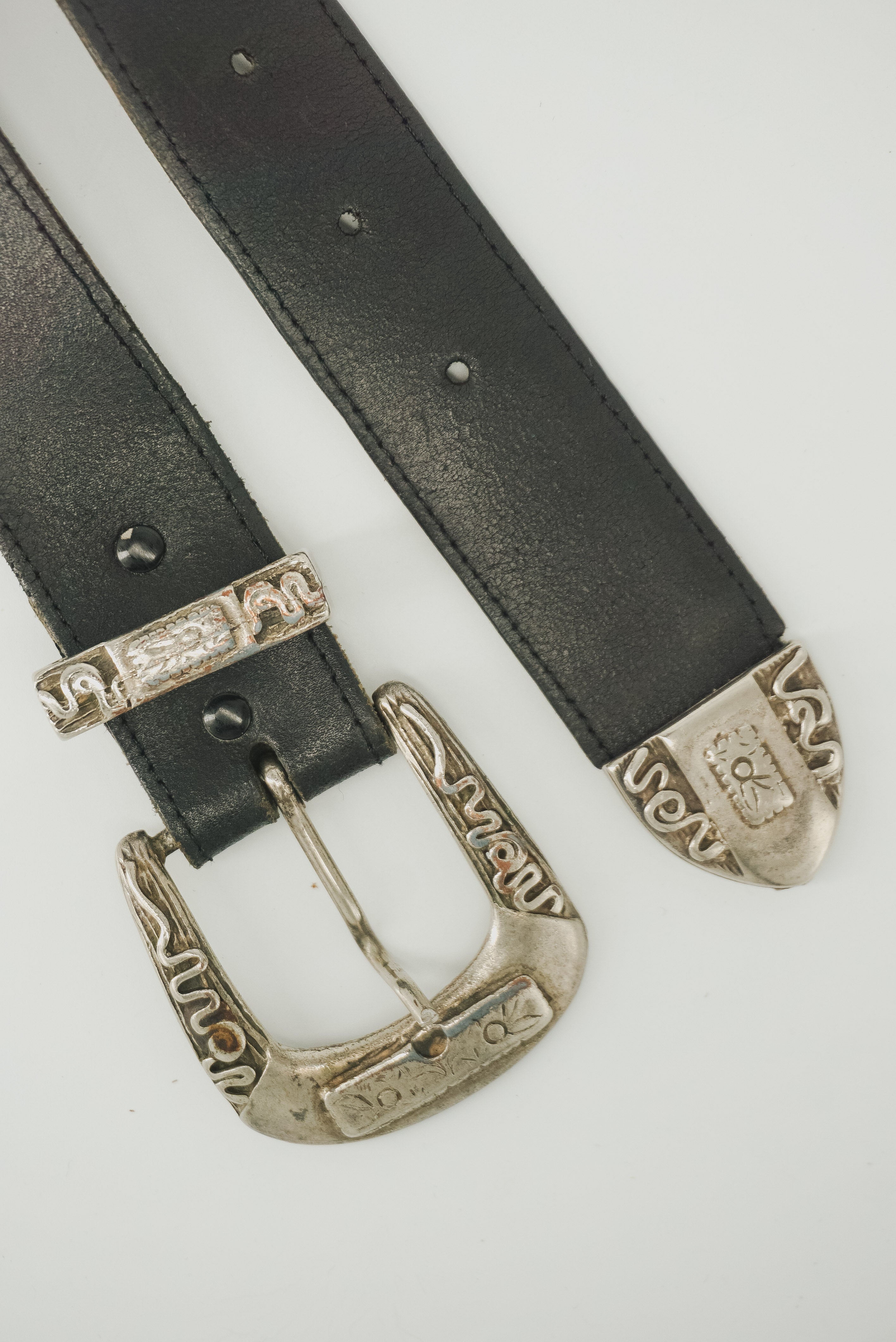 Black Cowboy Leather Belt