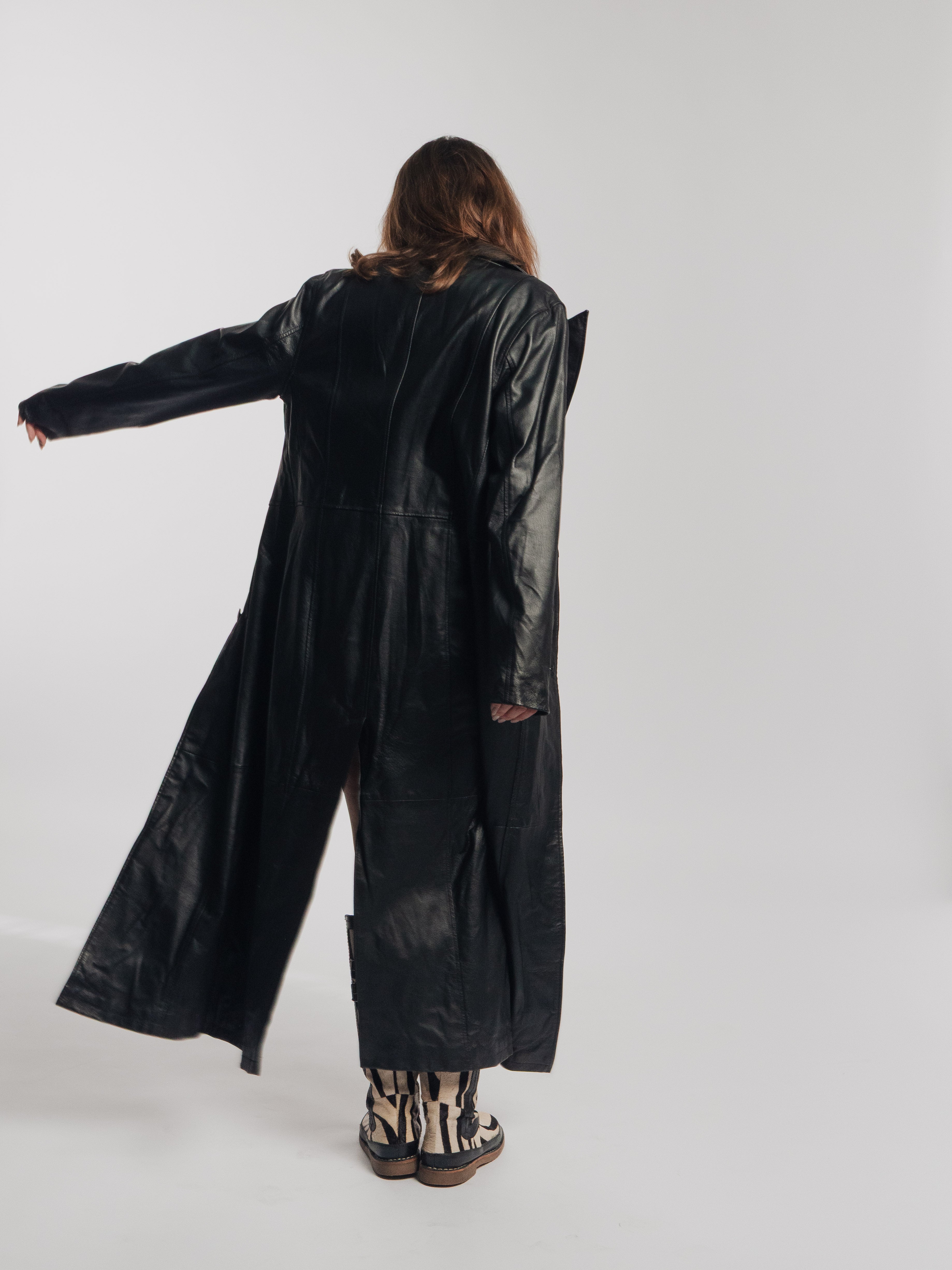 Black Leather Long Coat
