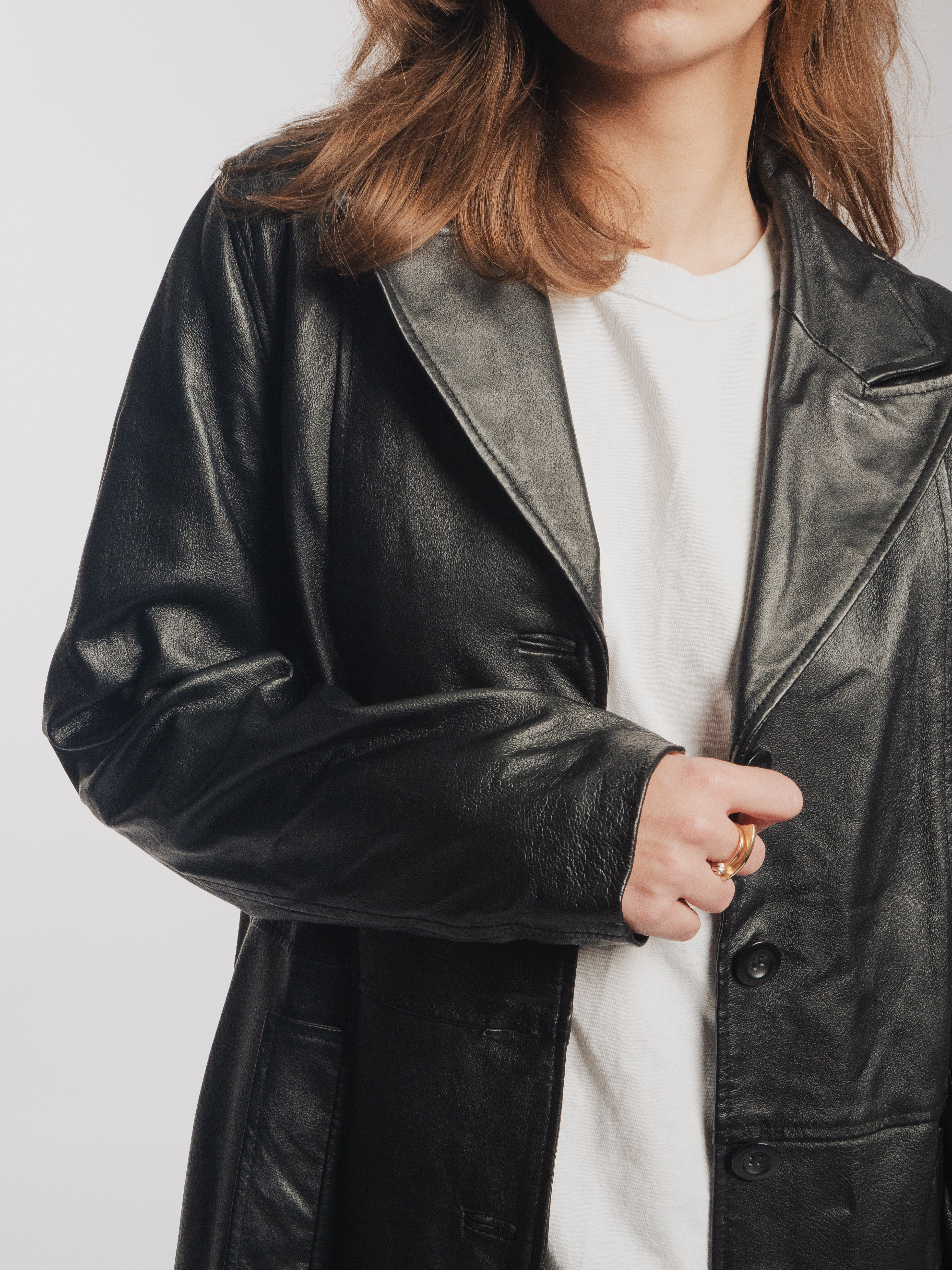 Black Leather Long Coat