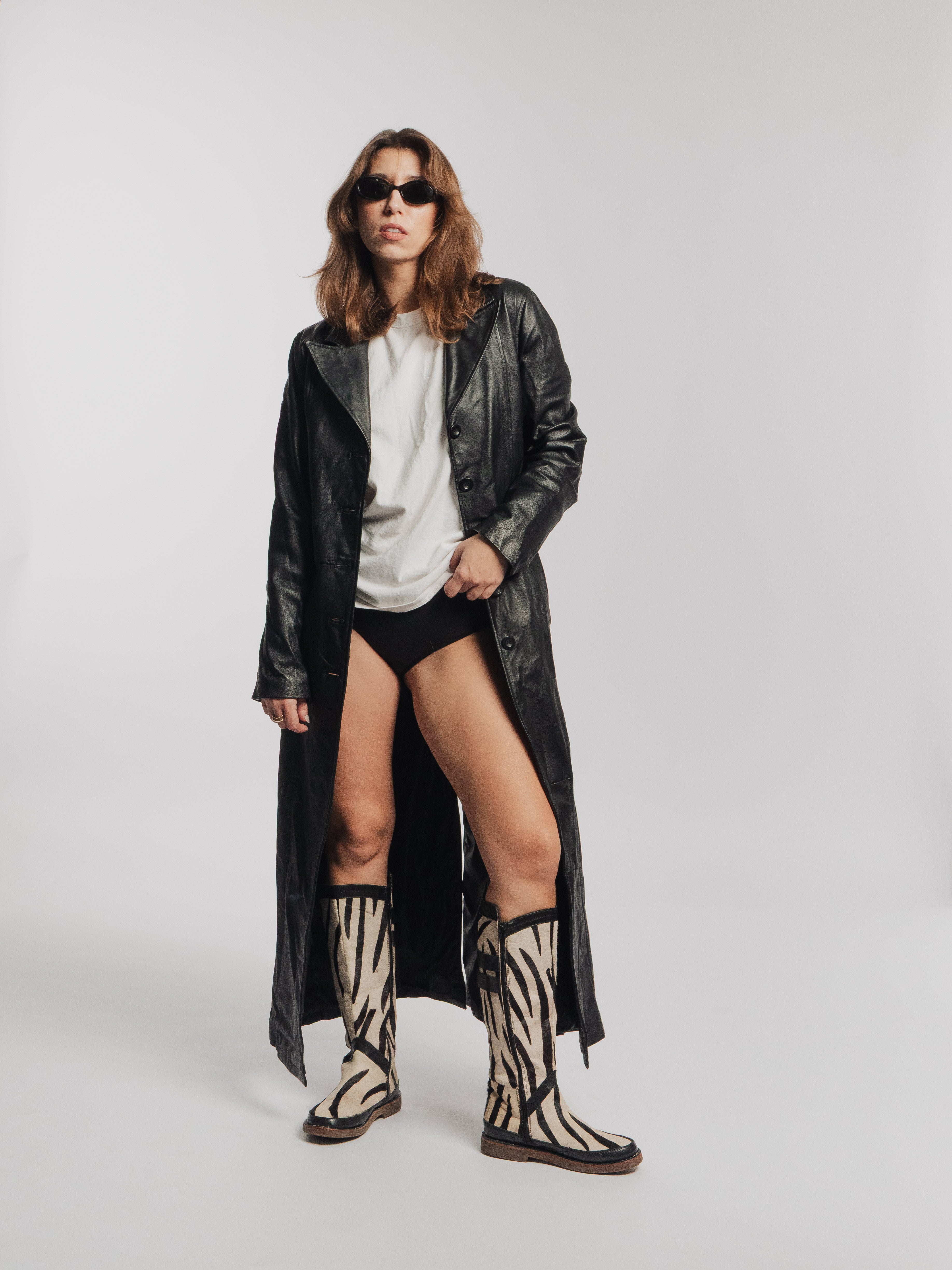 Black Leather Long Coat