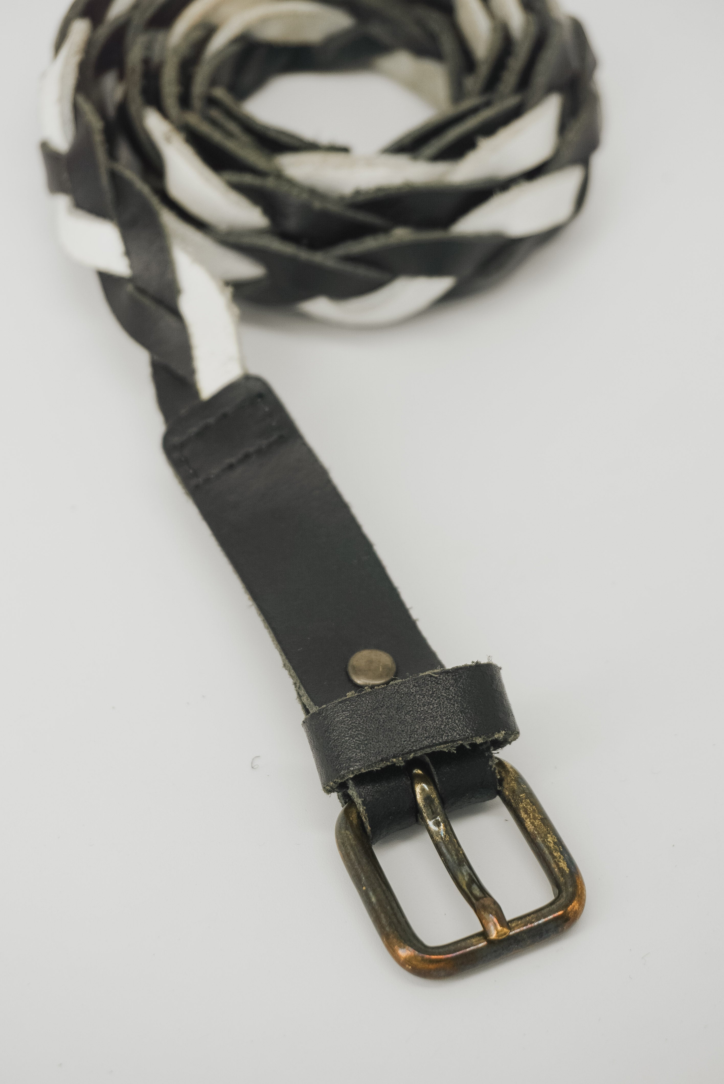 Black & White Braided Belt