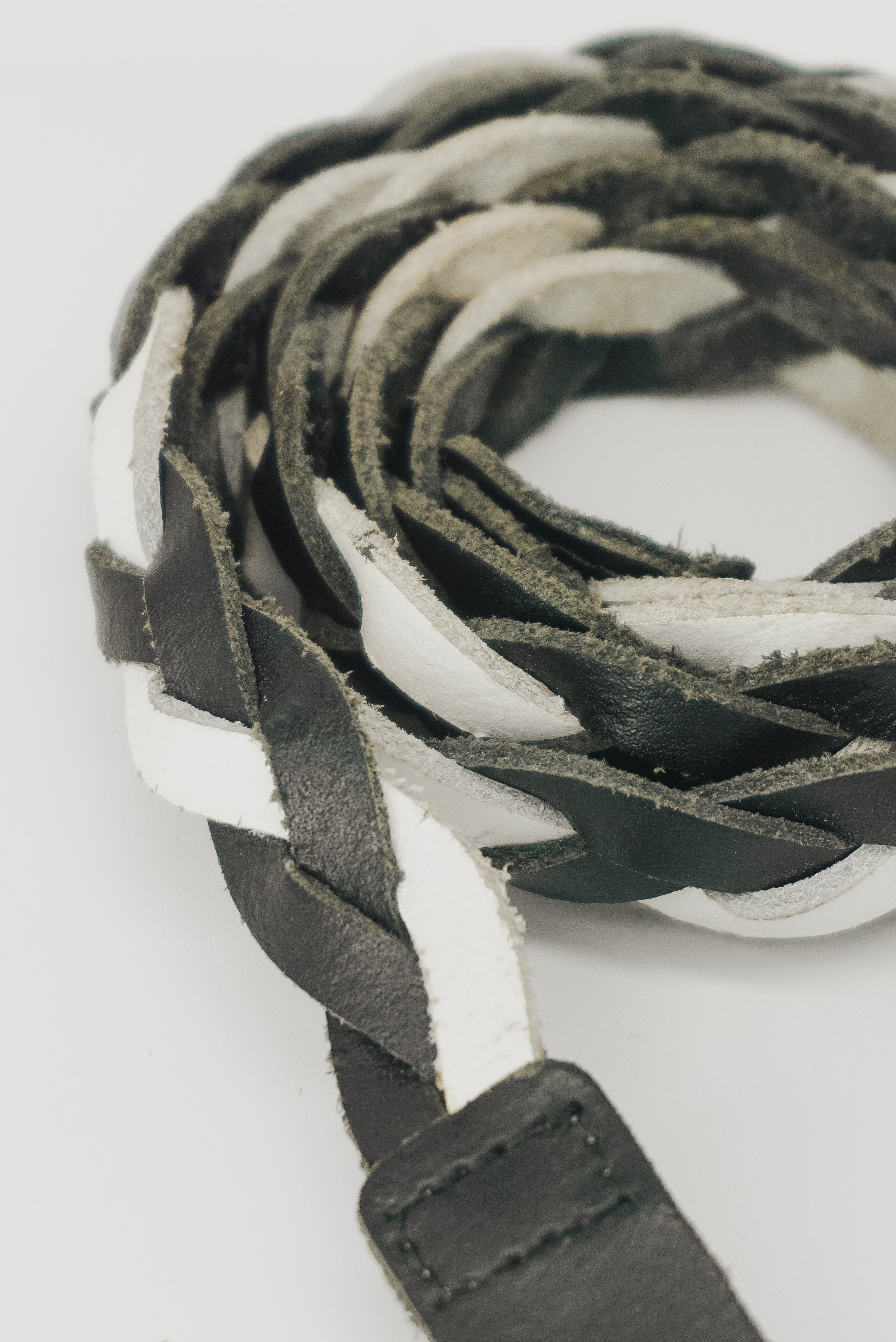 Black & White Braided Belt