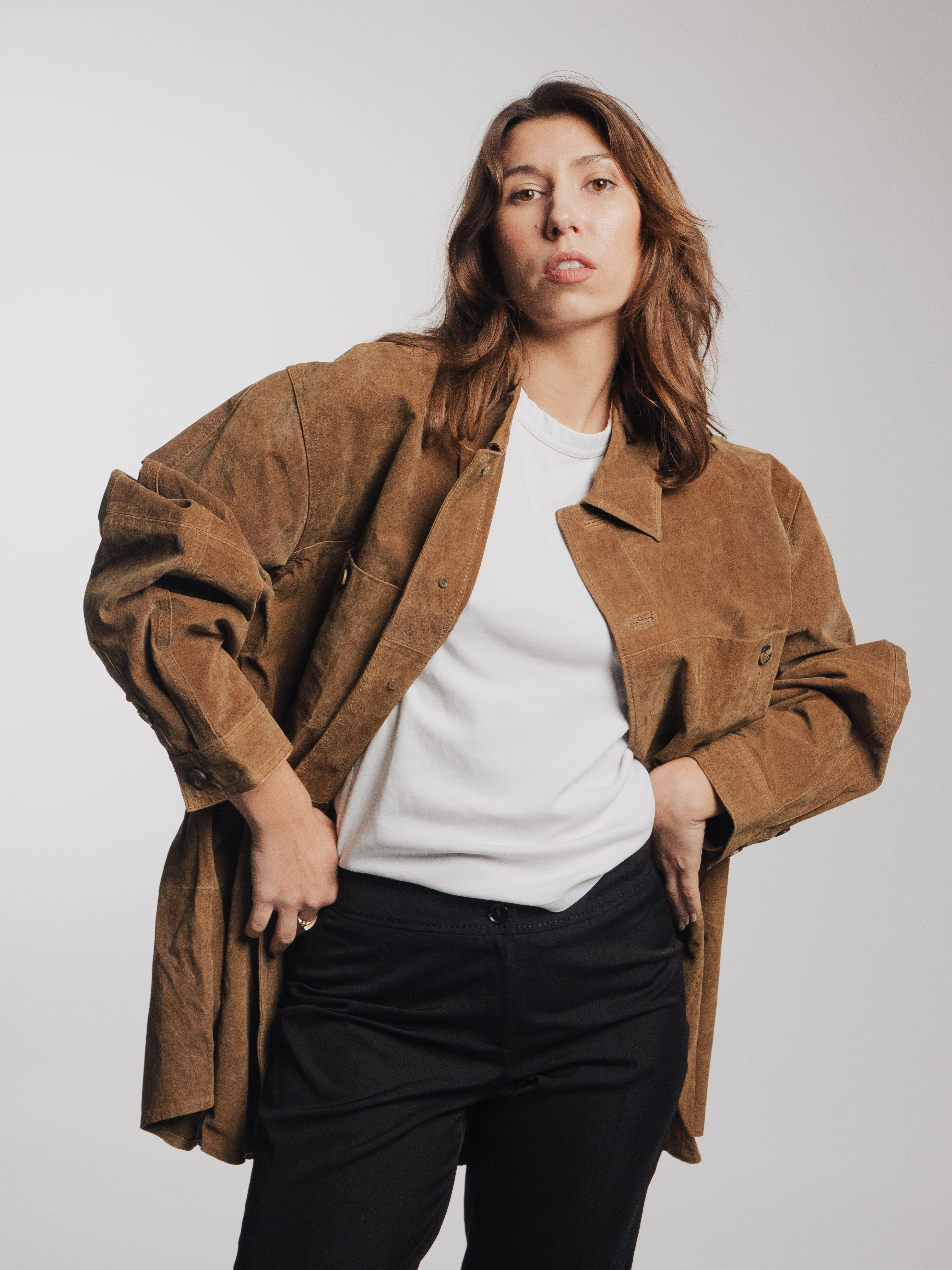 Brown Long Leather Jacket