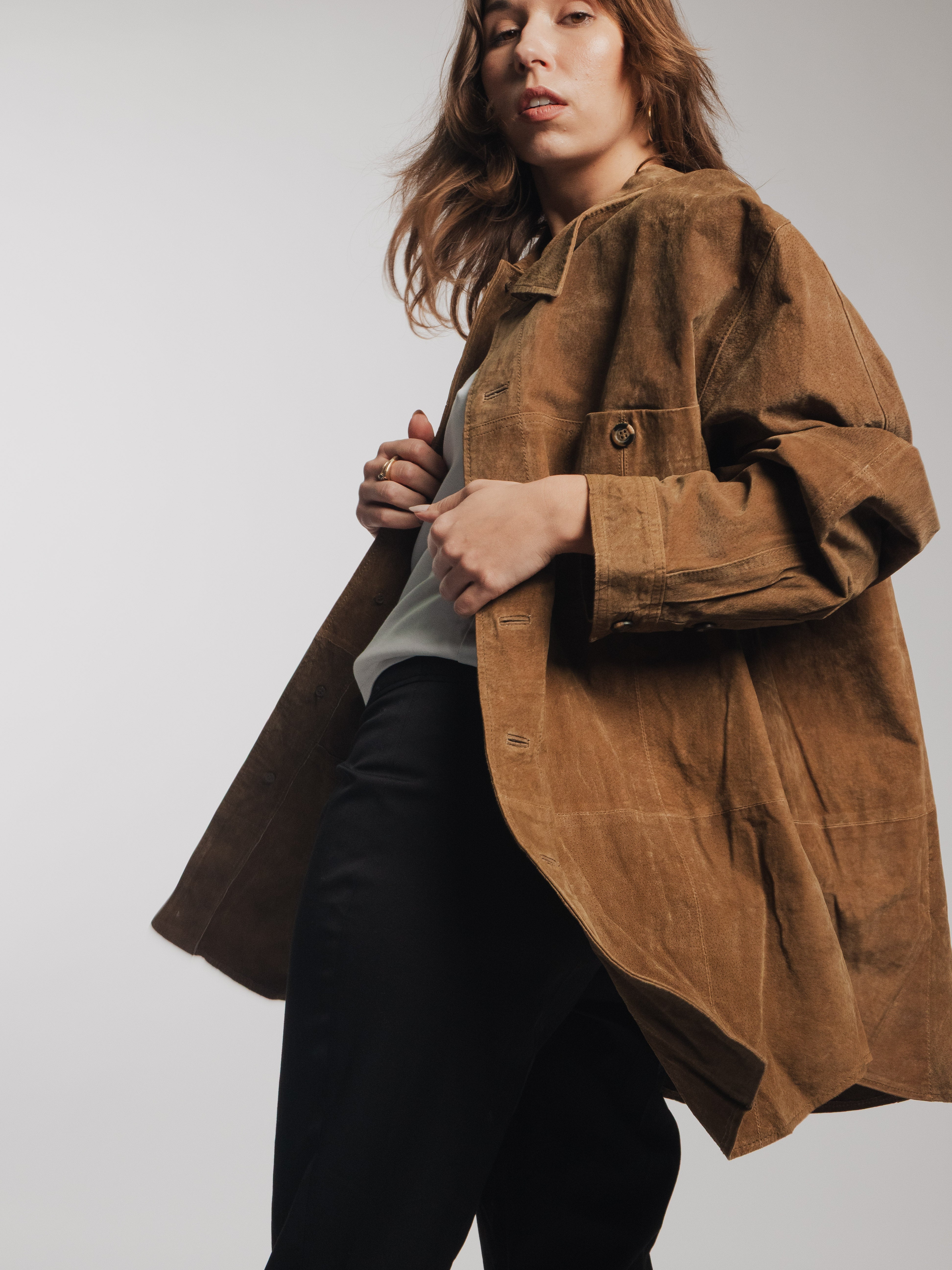 Brown Long Leather Jacket