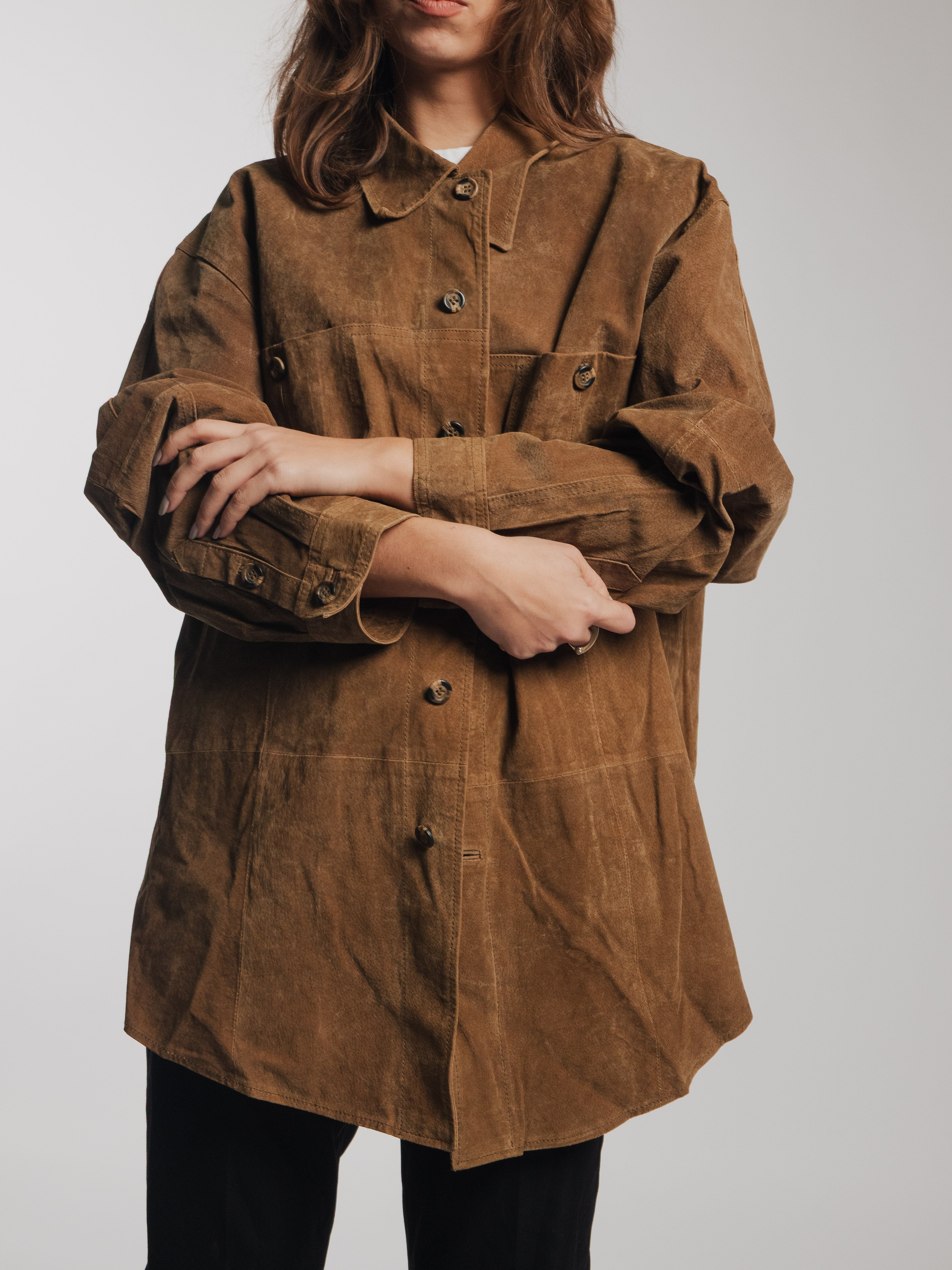 Brown Long Leather Jacket