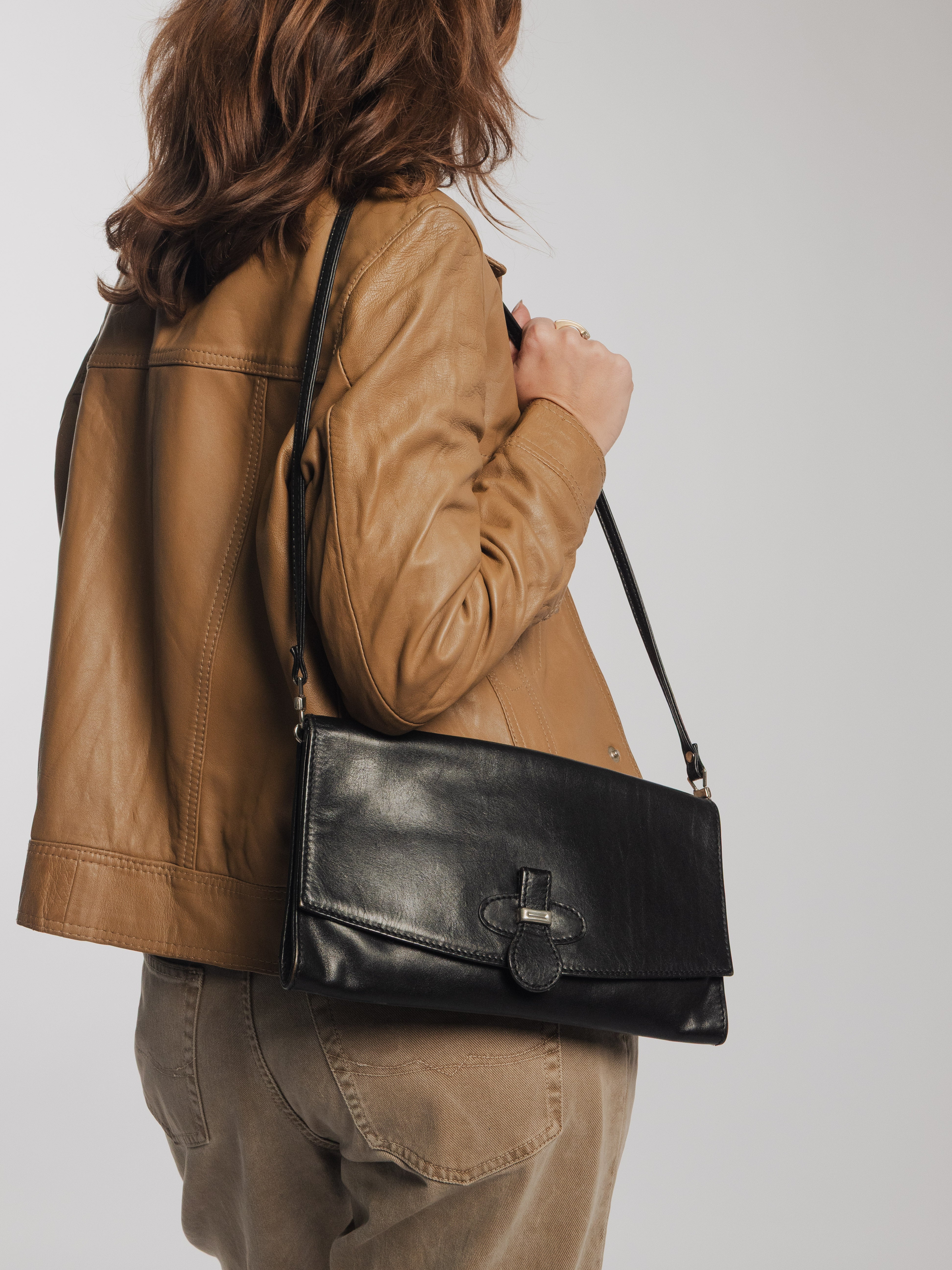 Casual Black Leather Bag