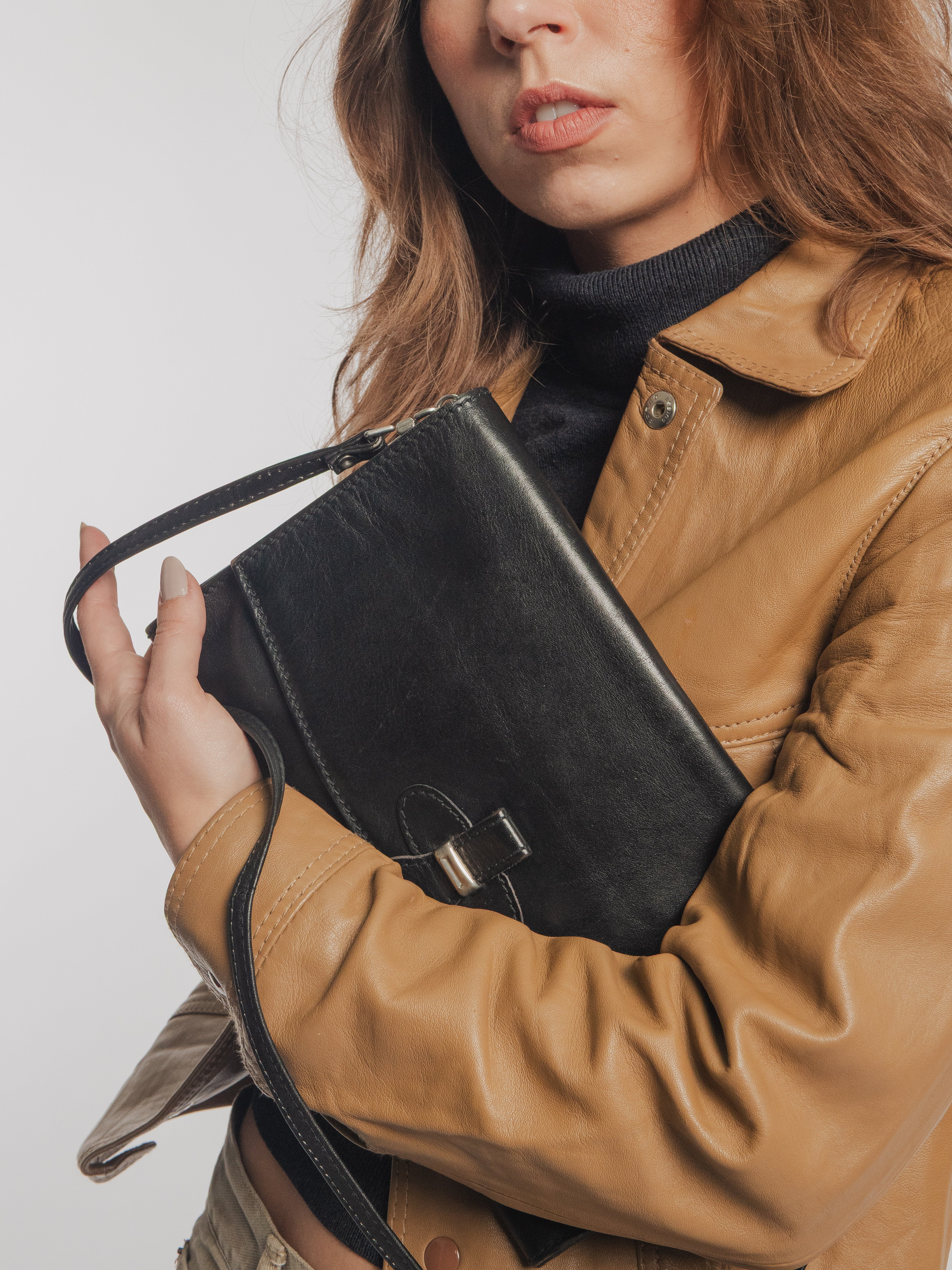 Casual Black Leather Bag