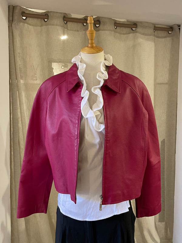 Pink leather jacket