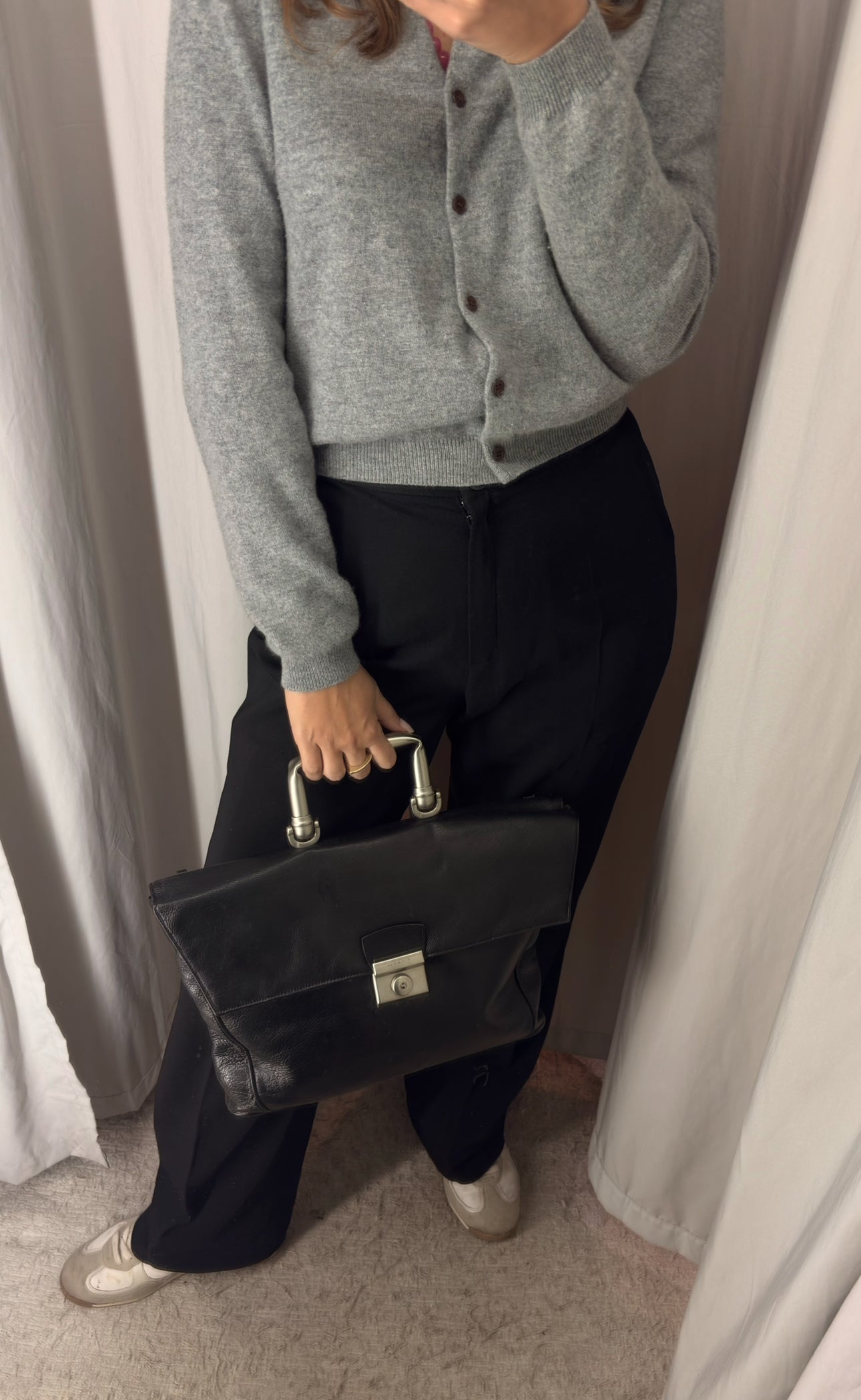 Vintage Leather Briefcase Bag – Minimalist, Elegant & Edgy Style