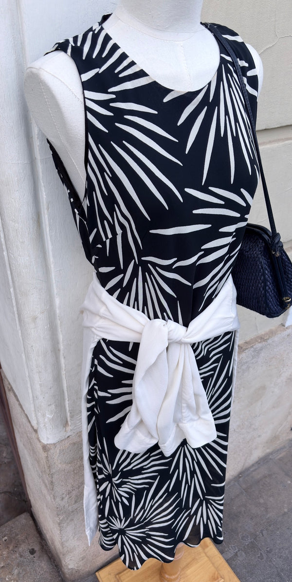 Black and white print dress