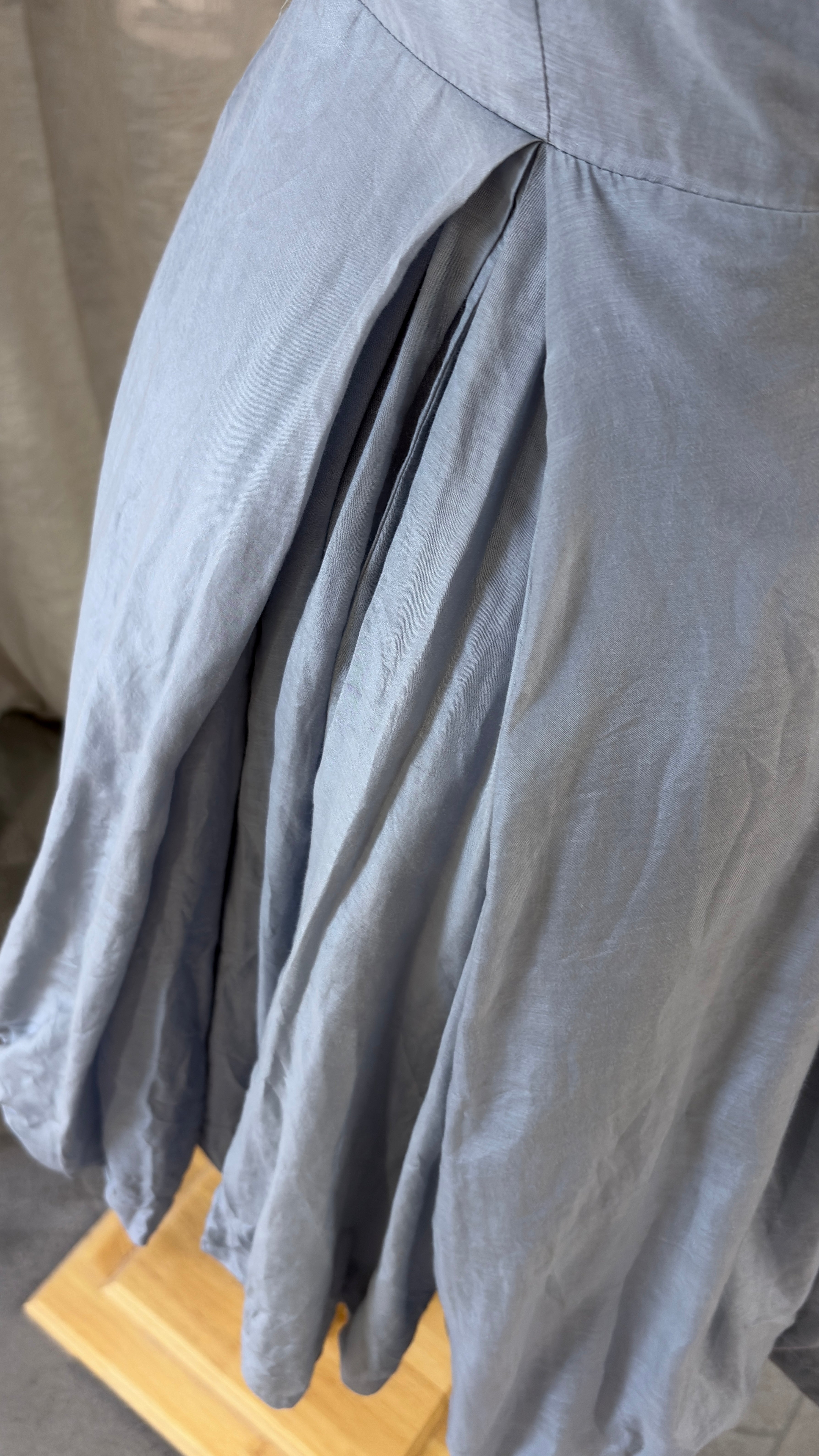 Wrap grey blue dress 30% silk