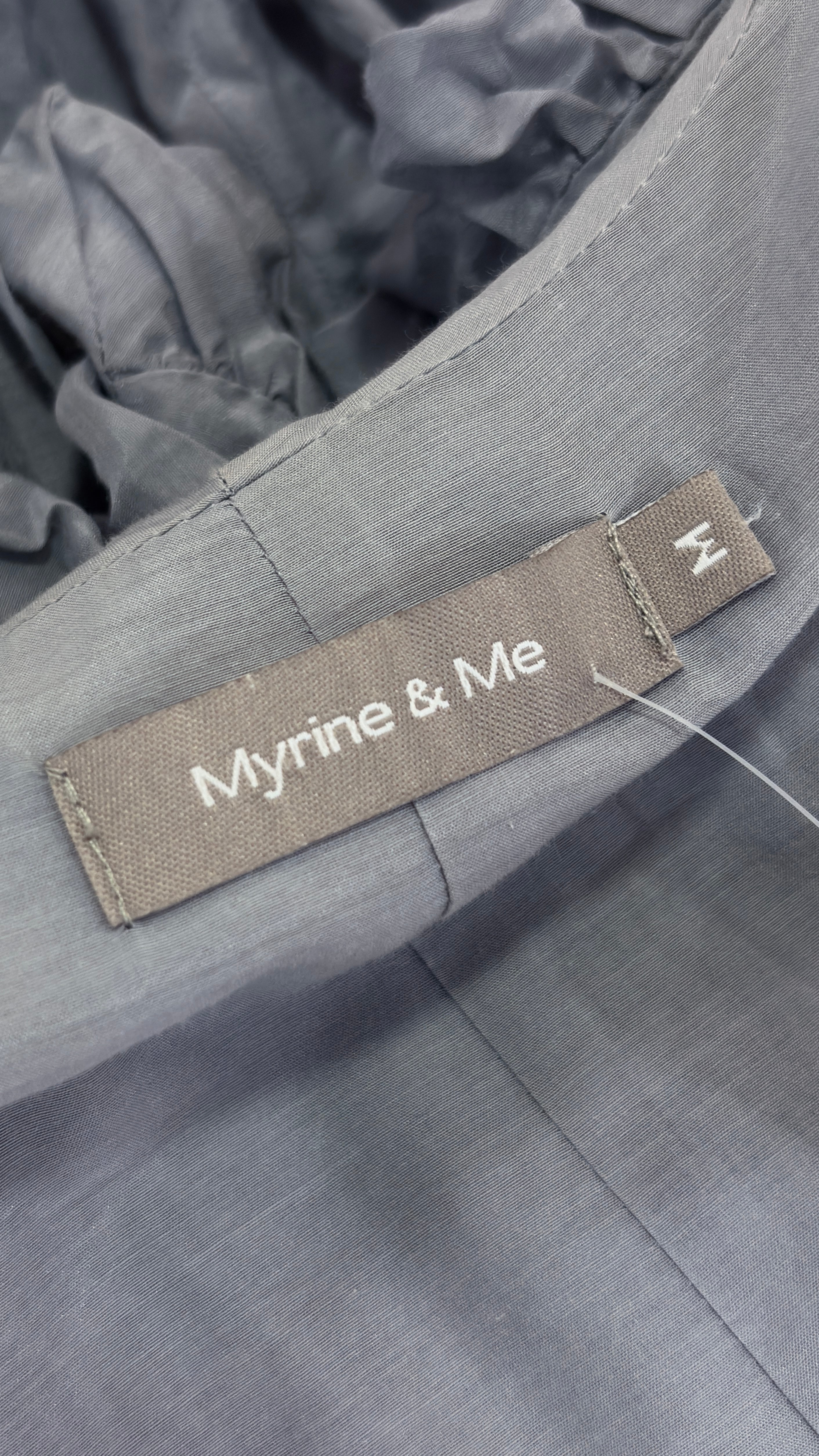Wrap grey blue dress 30% silk