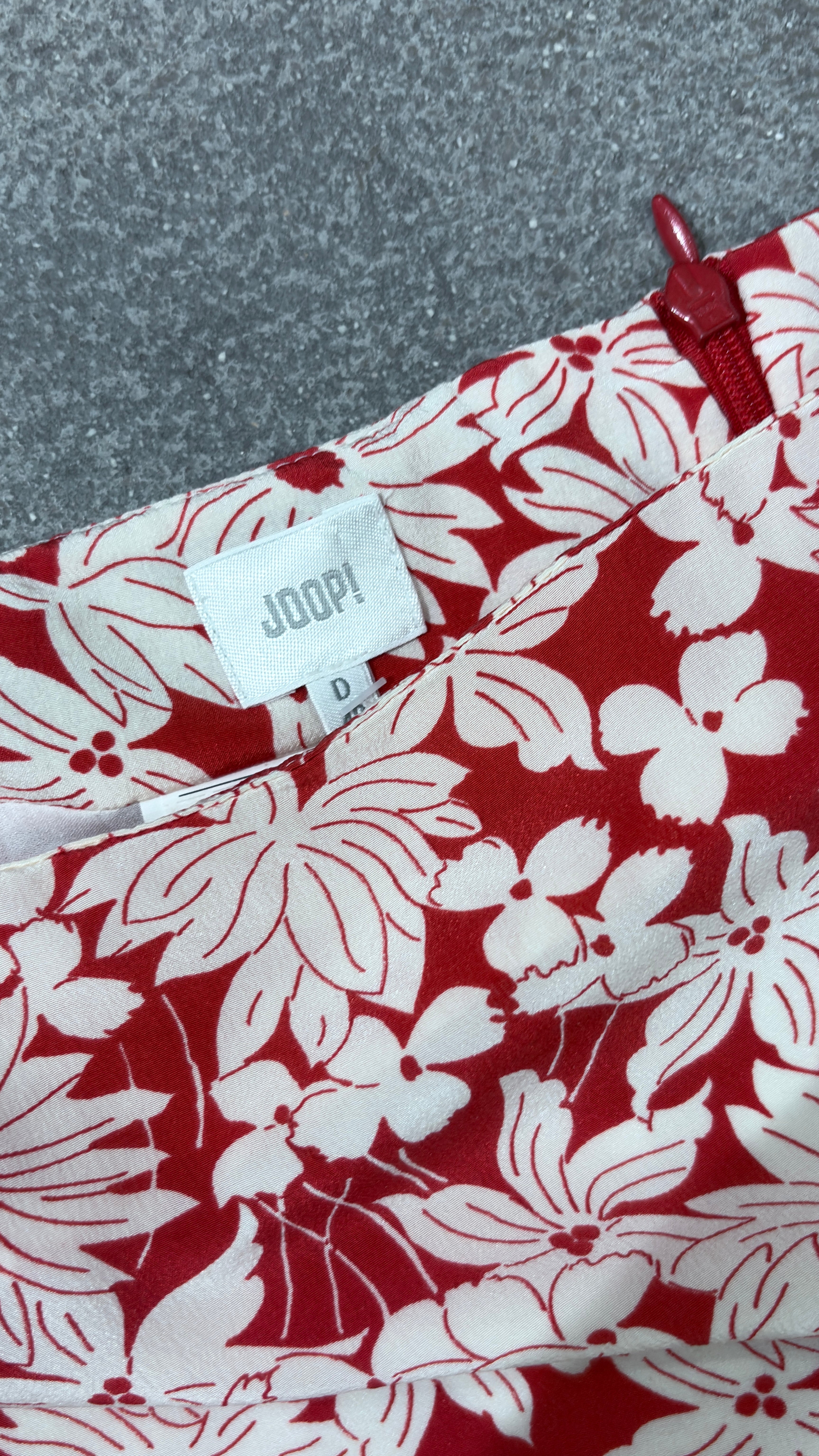 Silk flower midi skirt
