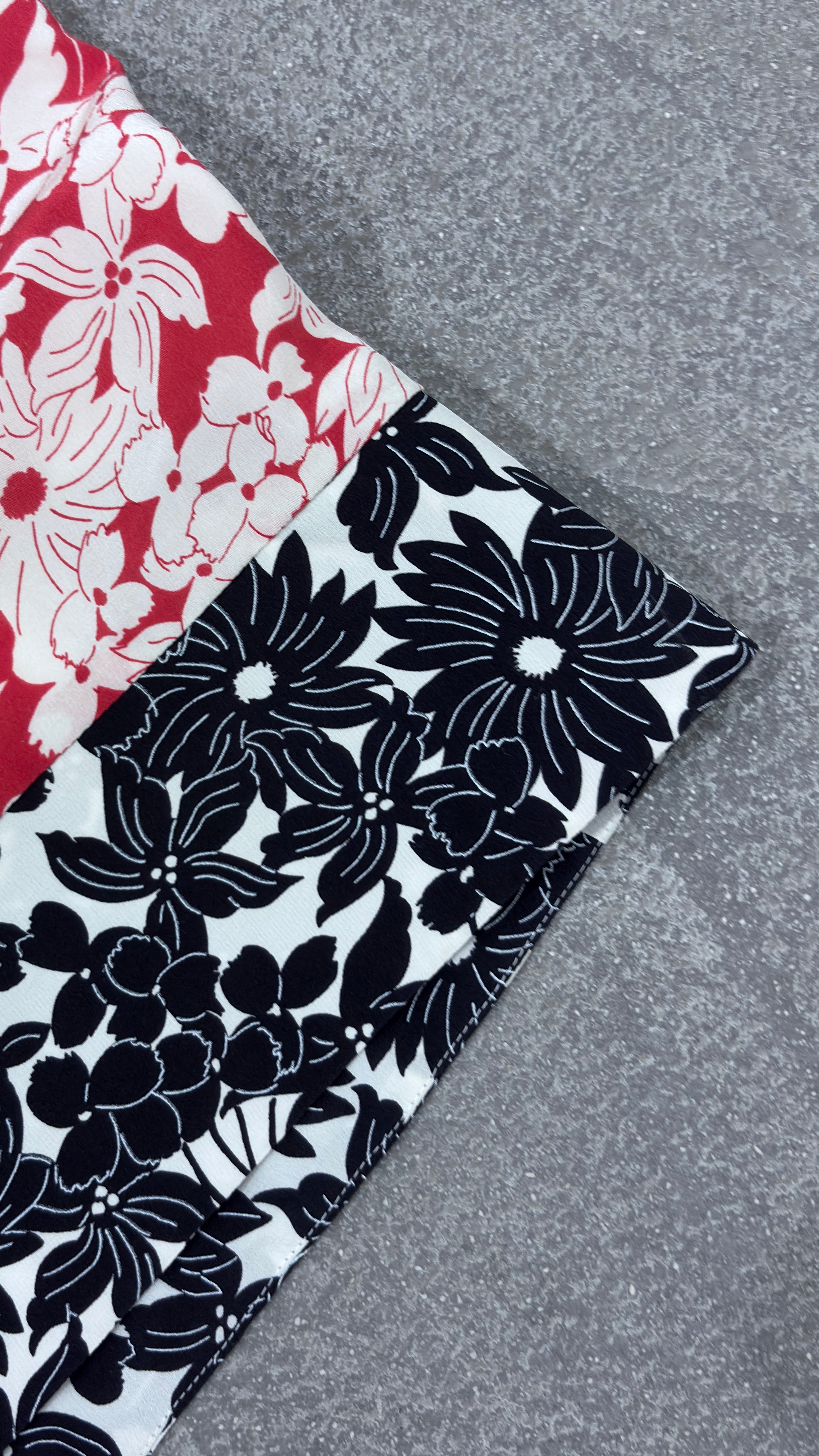 Silk flower midi skirt