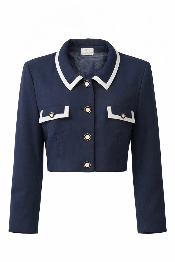 Dark blue vintage sailor style bolero