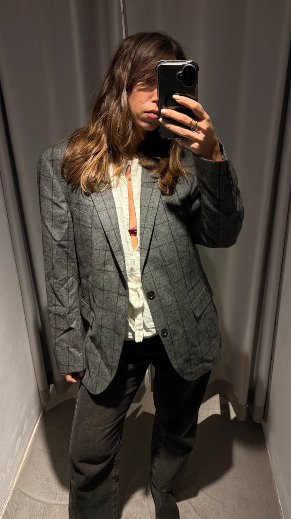 Unisex Grey Wool blazer