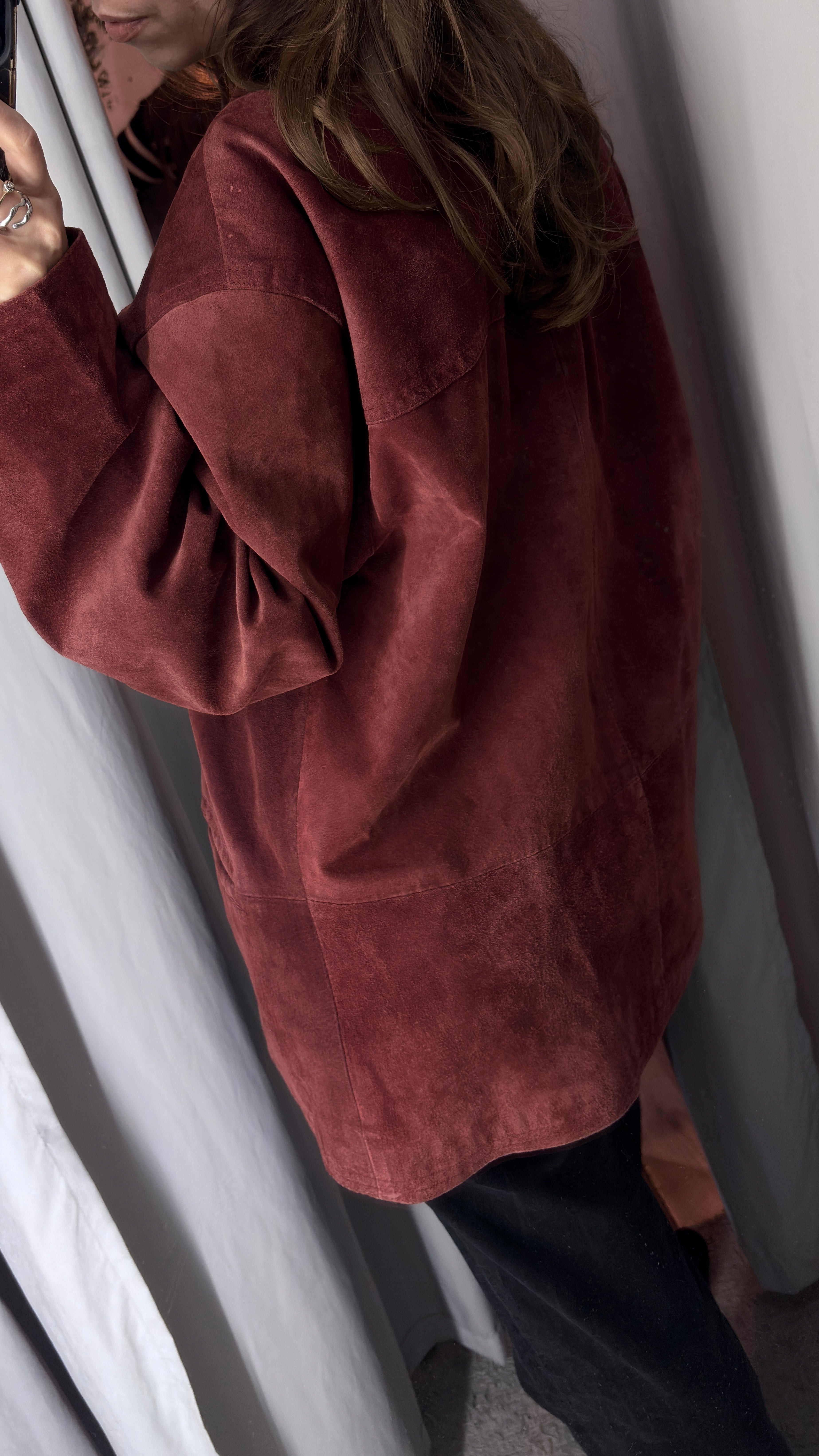 Vintage burgundy natural suede jacket