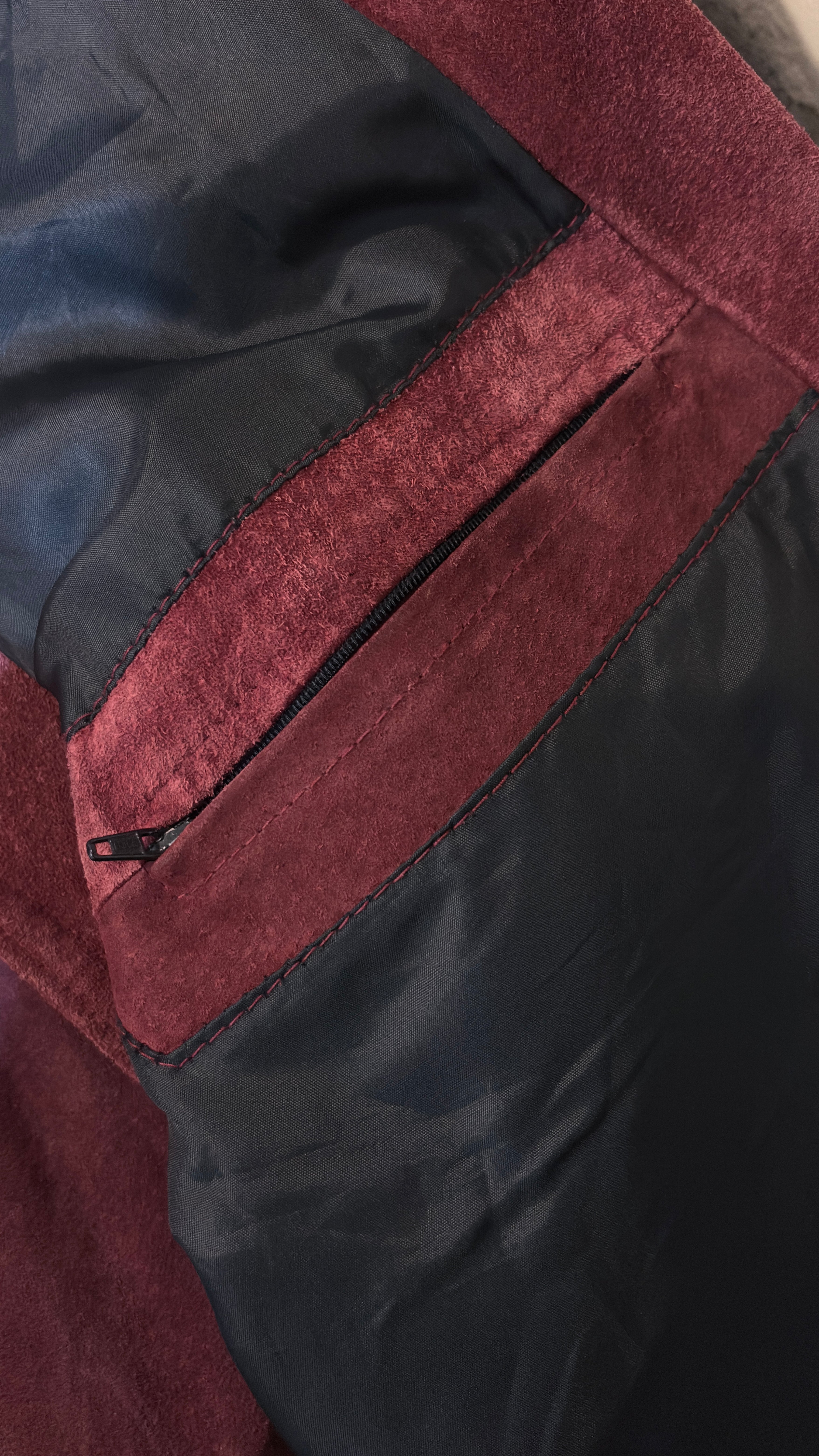 Vintage burgundy natural suede jacket