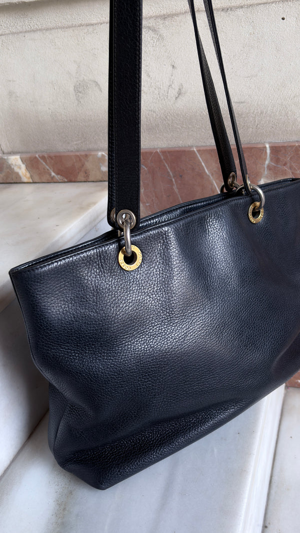 Black leather shopper bag COSCI