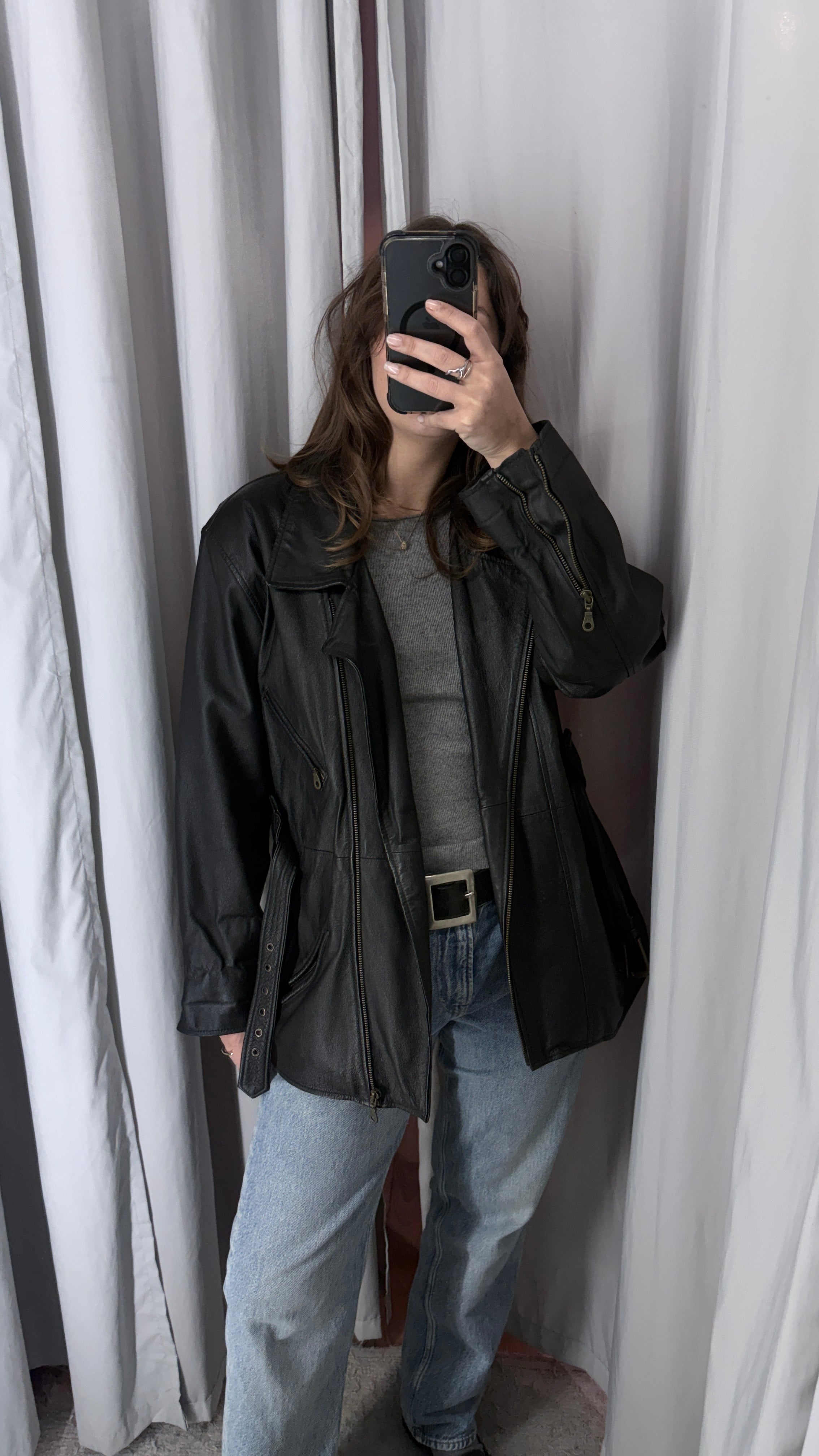Vintage natural leather jacket