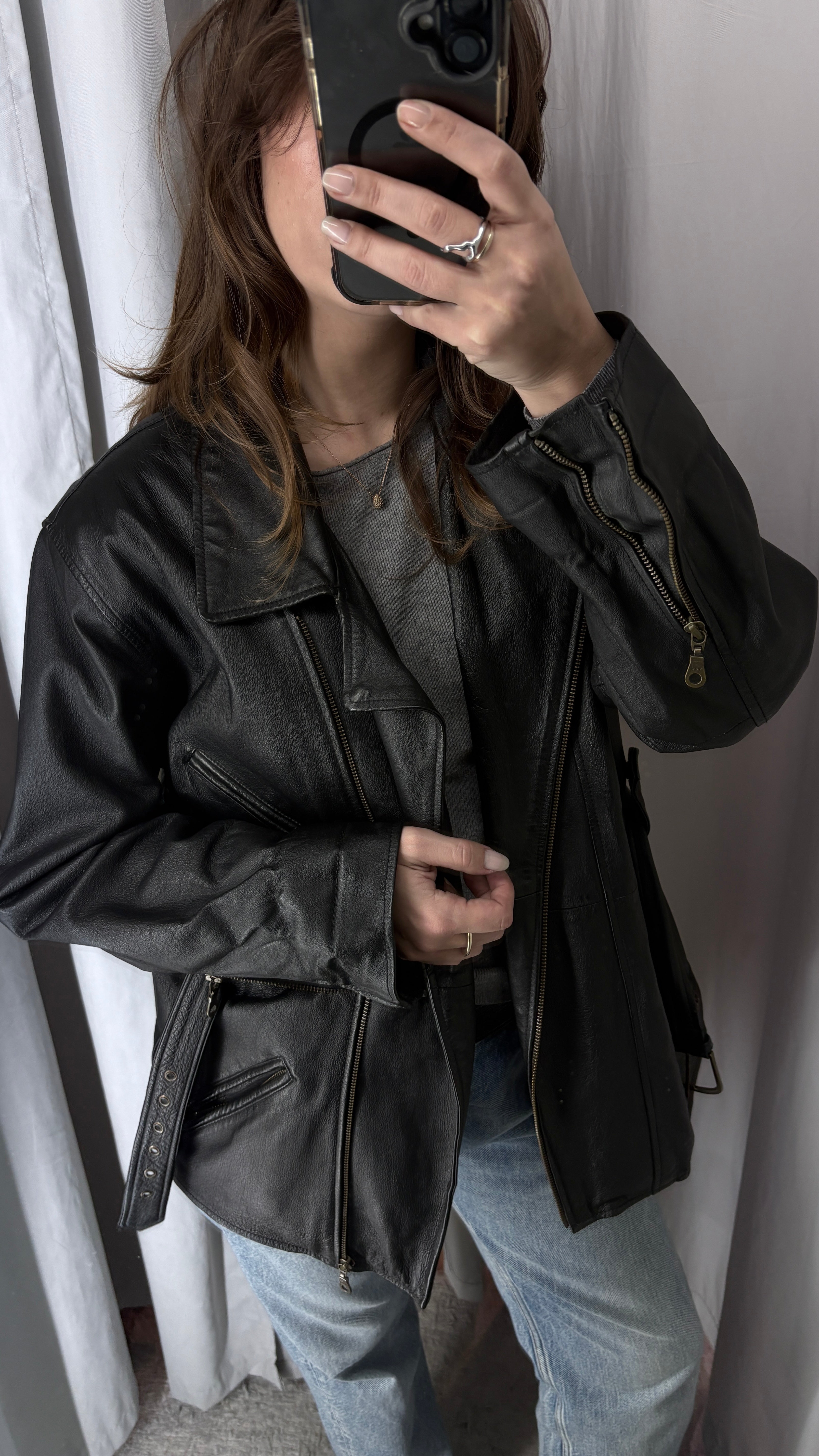 Vintage natural leather jacket