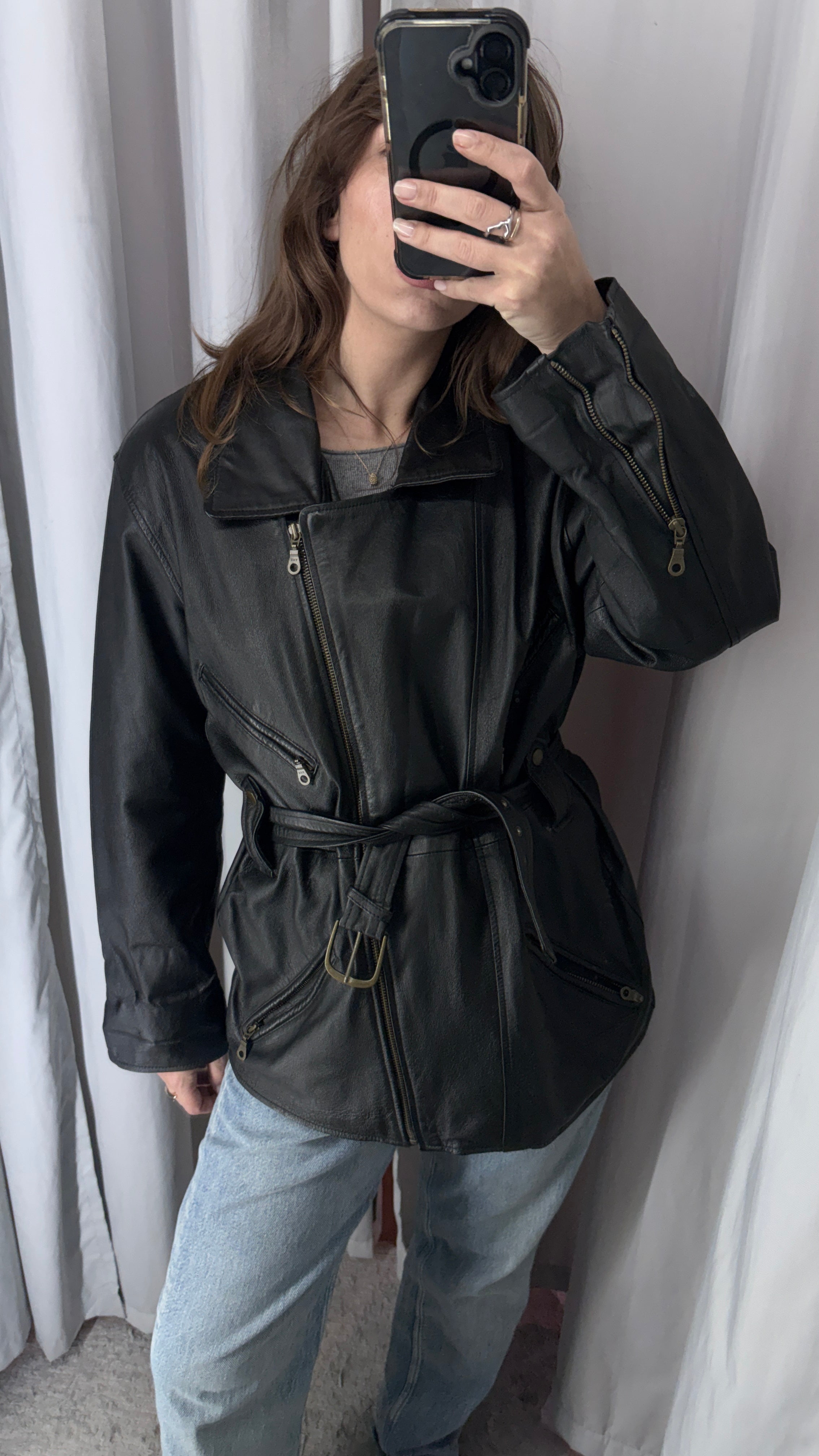 Vintage natural leather jacket
