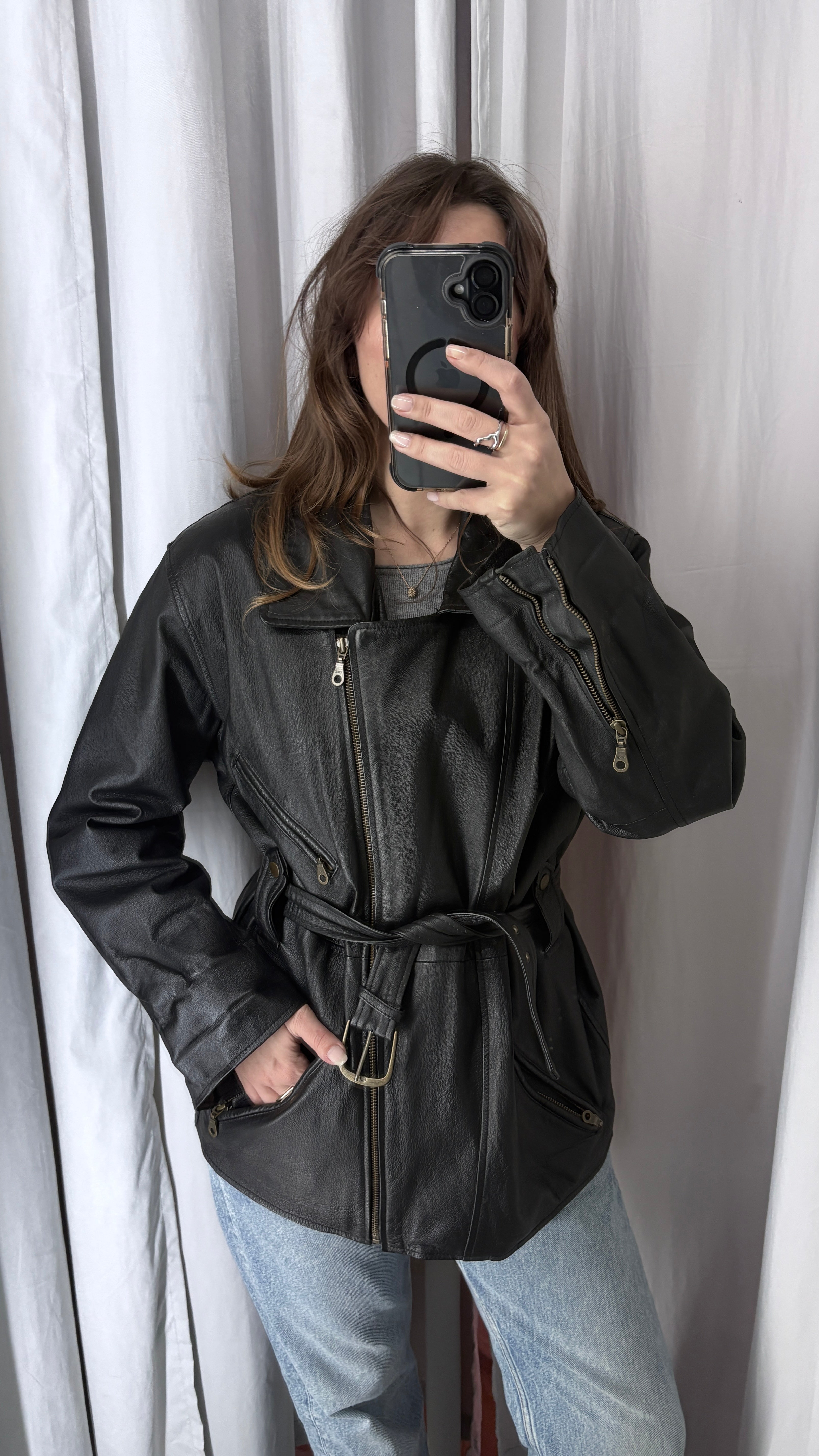 Vintage natural leather jacket