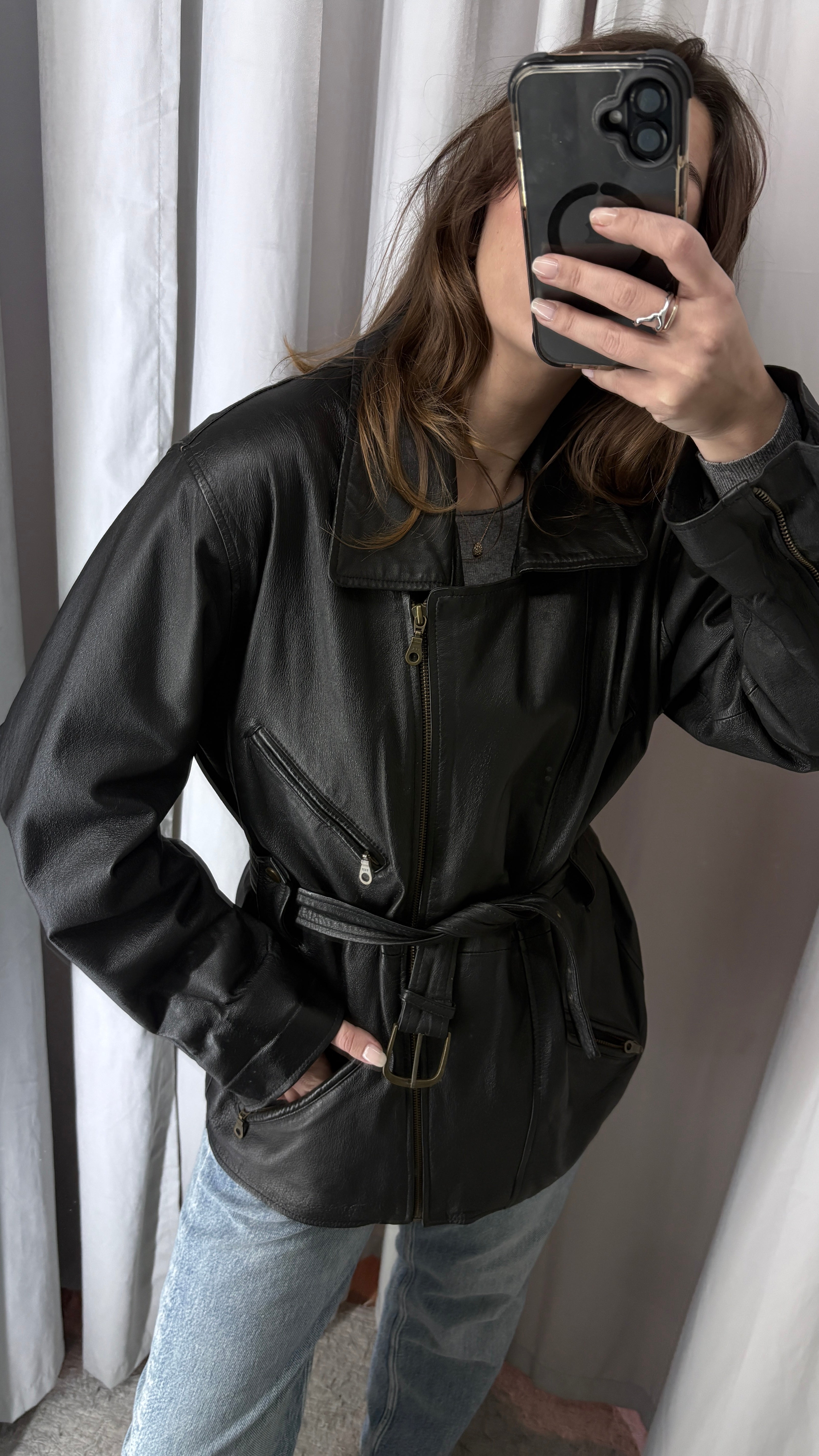 Vintage natural leather jacket