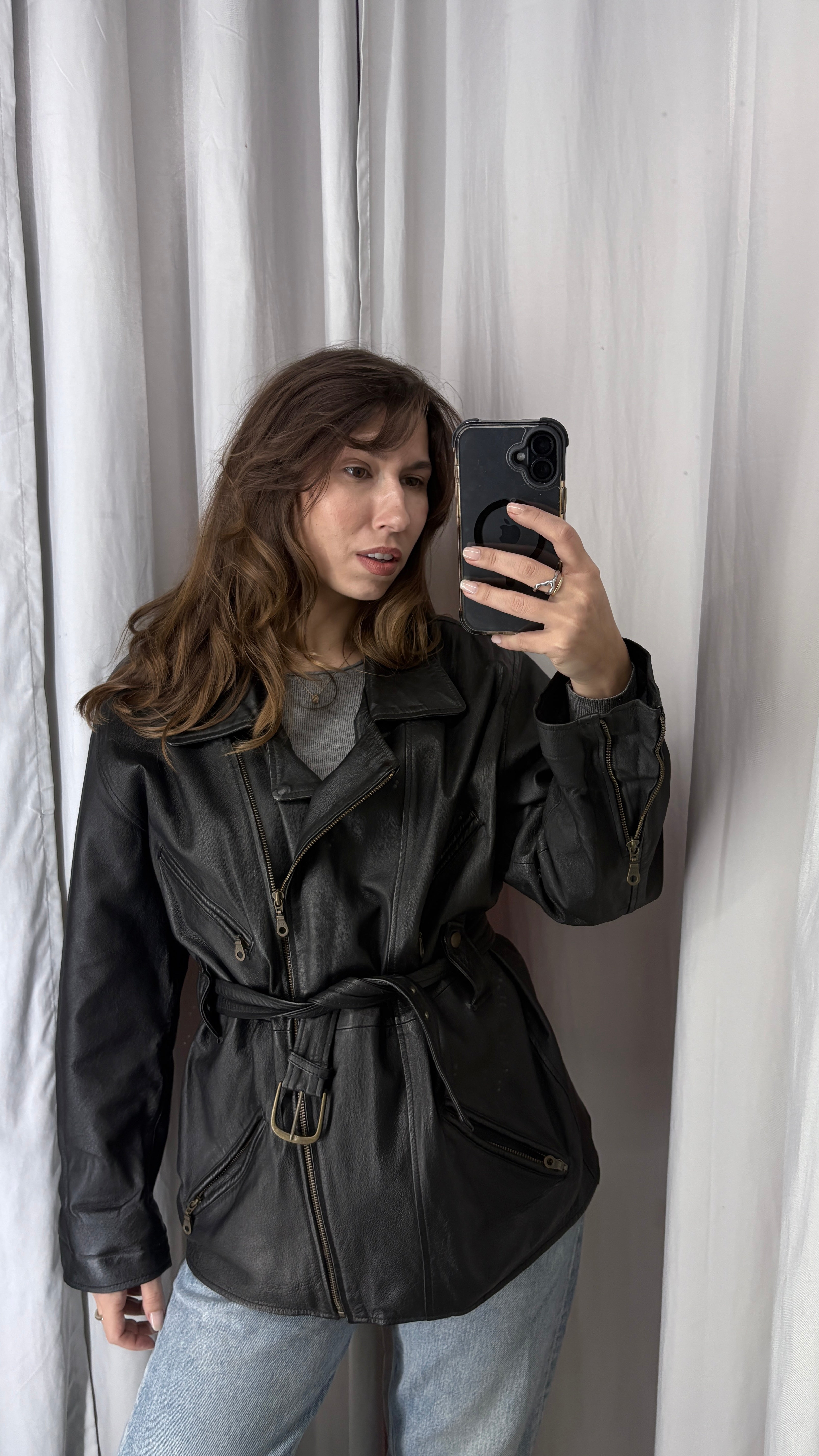 Vintage natural leather jacket