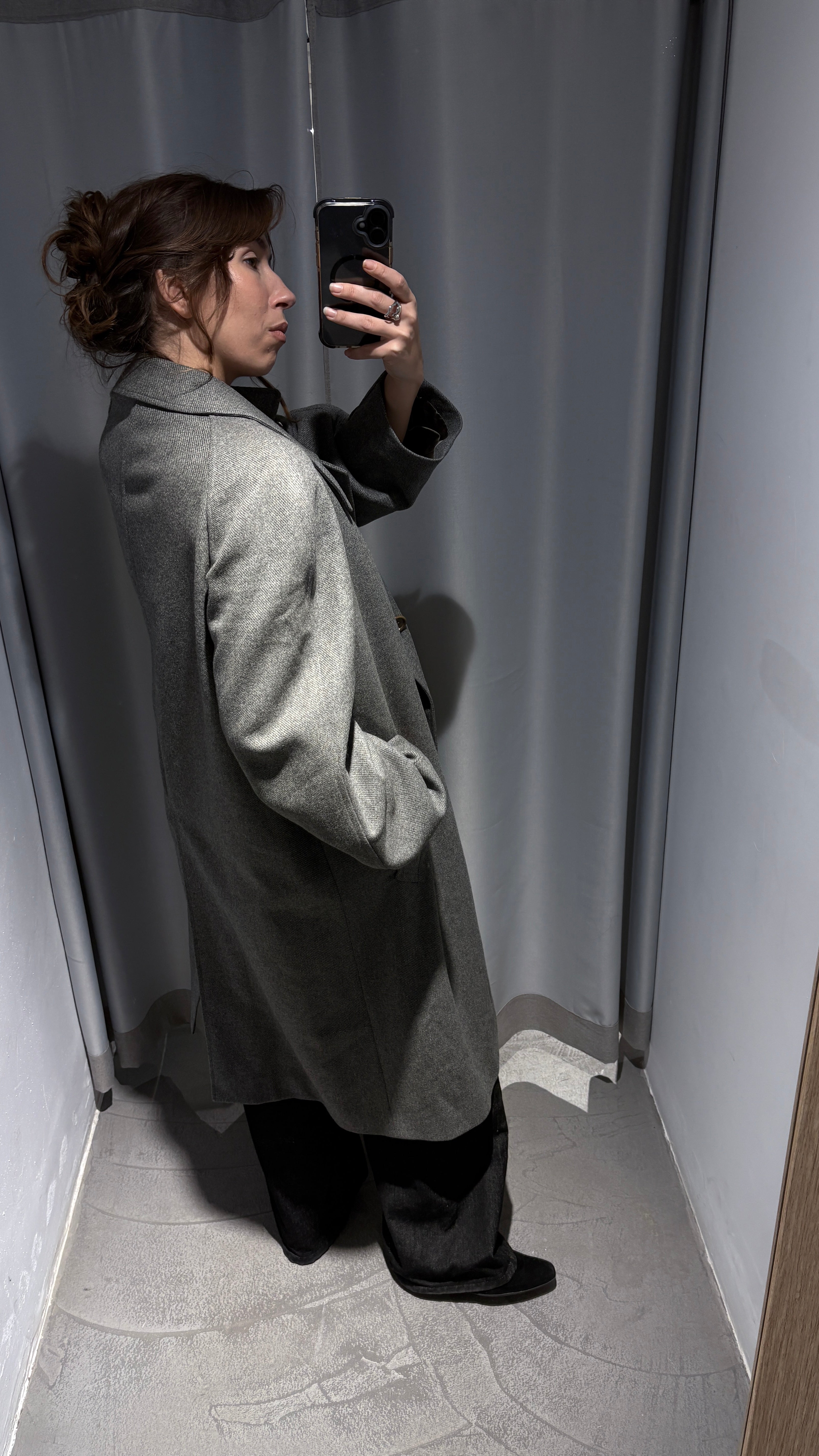 Vintage grey wool long coat