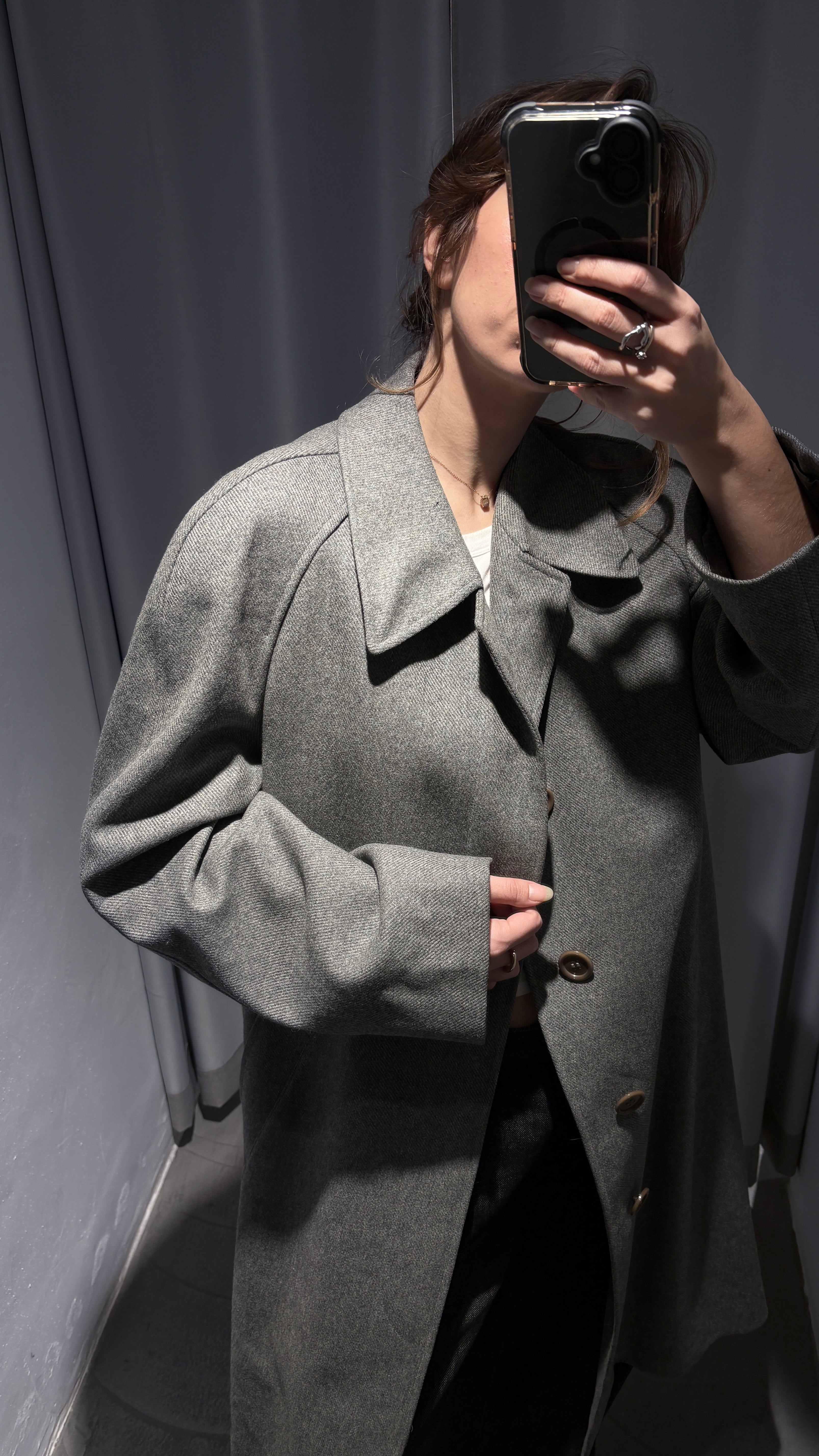 Vintage grey wool long coat