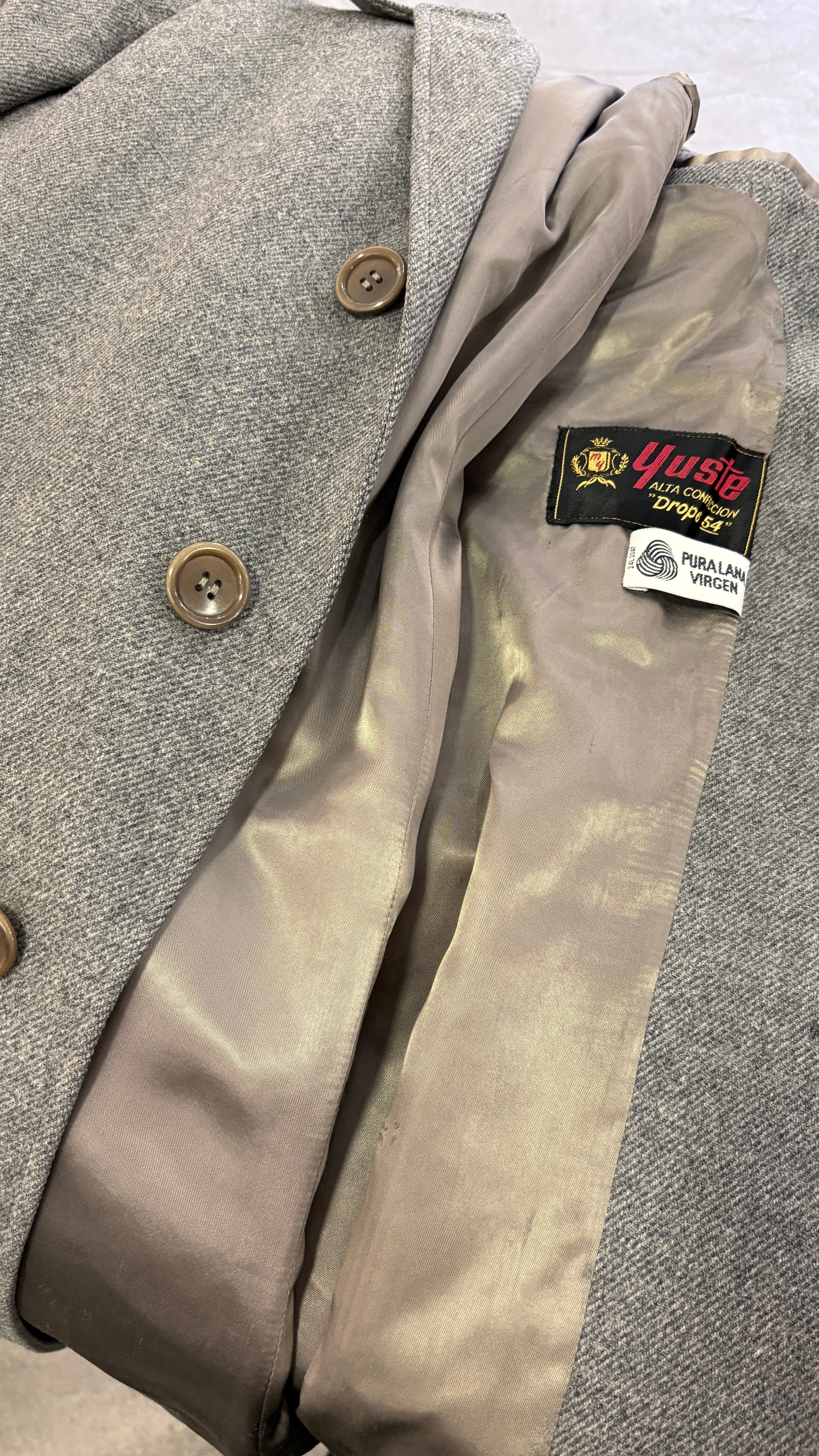 Vintage grey wool long coat