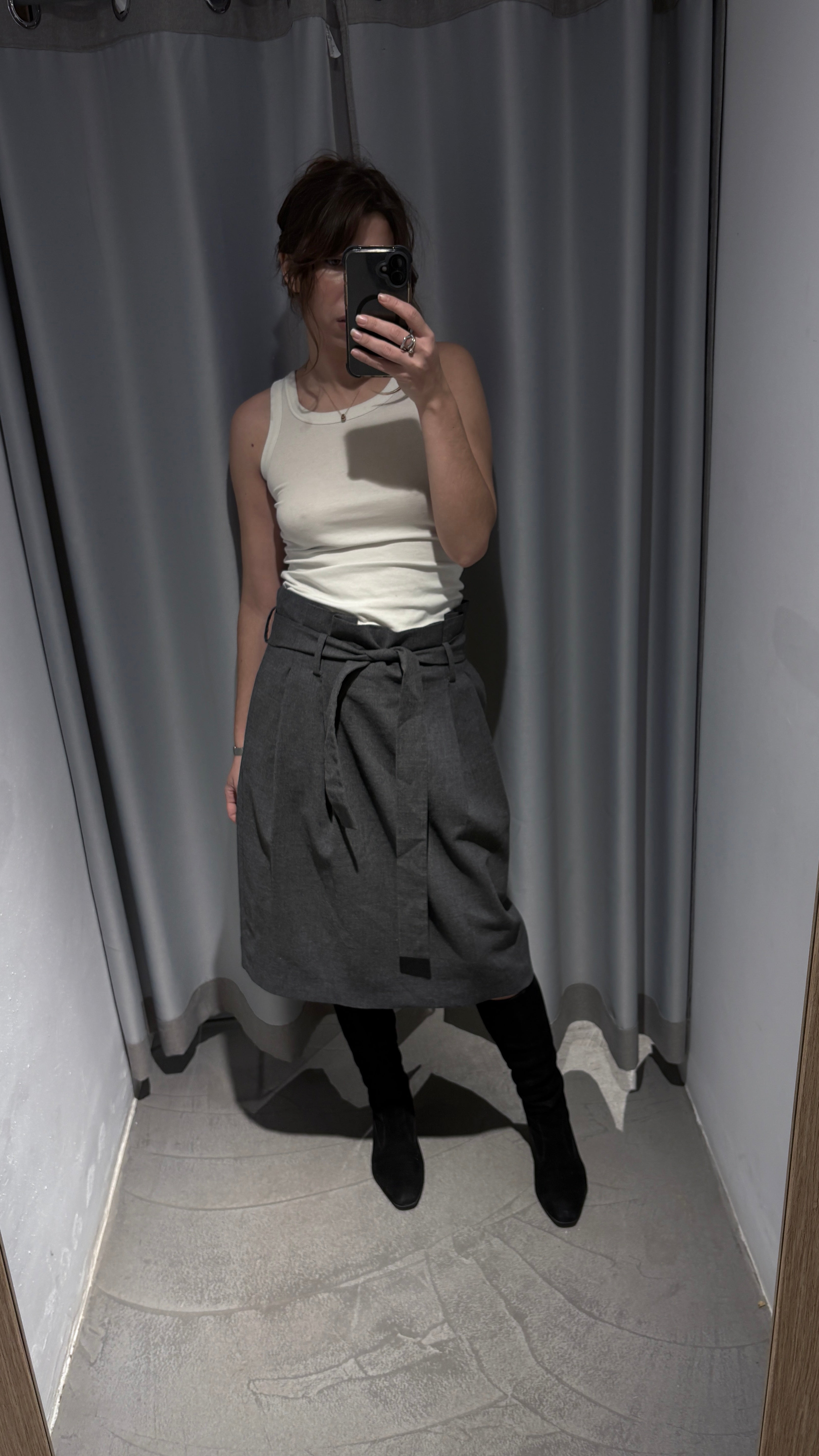 Wool midi skirt