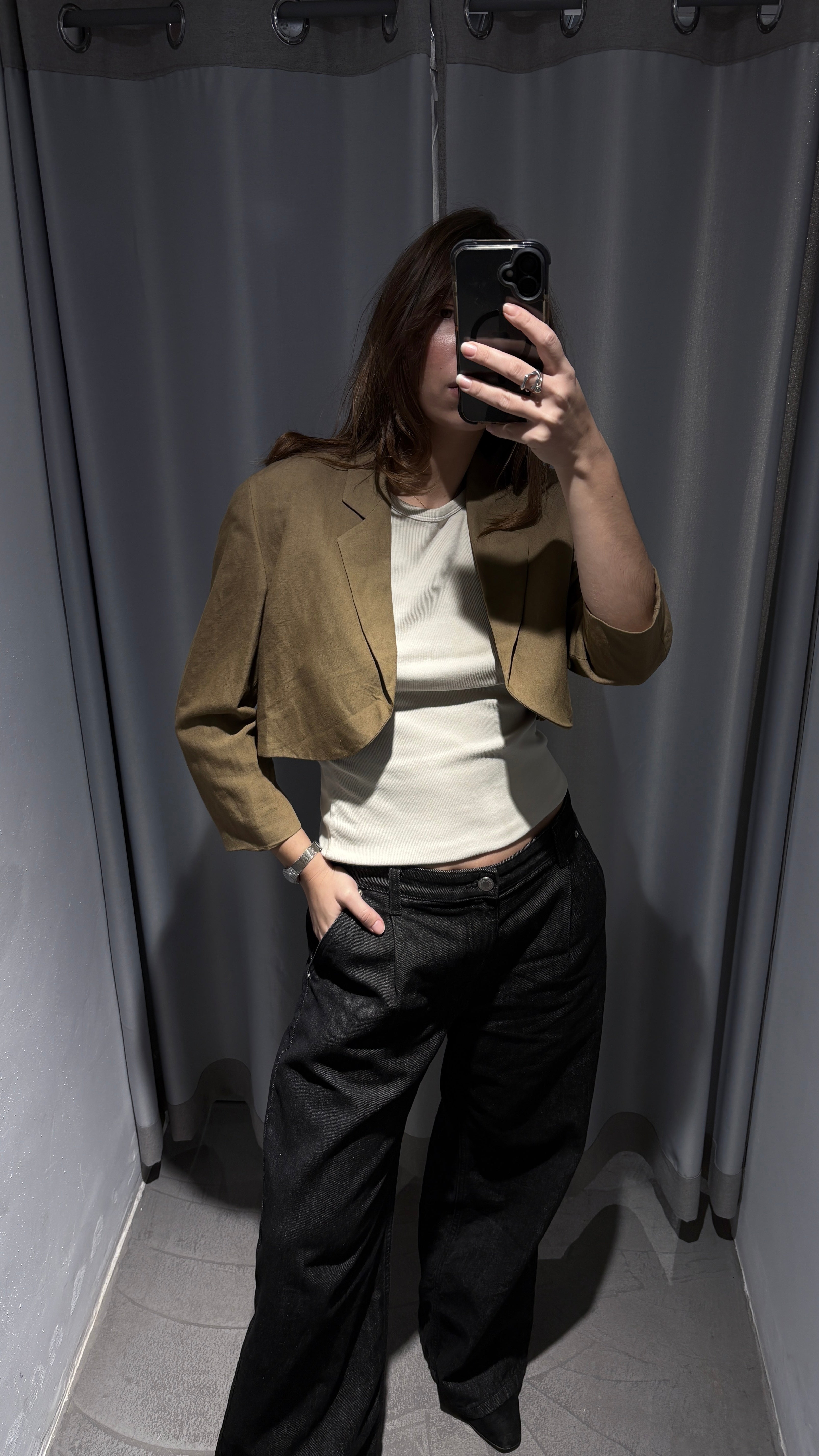 Vintage linen cropped blazer