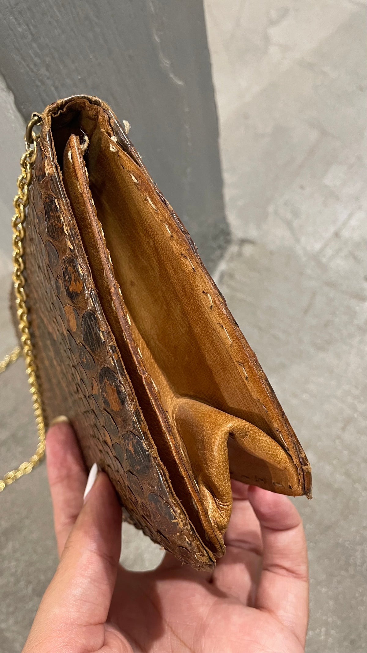 Vintage 70s snakeskin crossbody bag