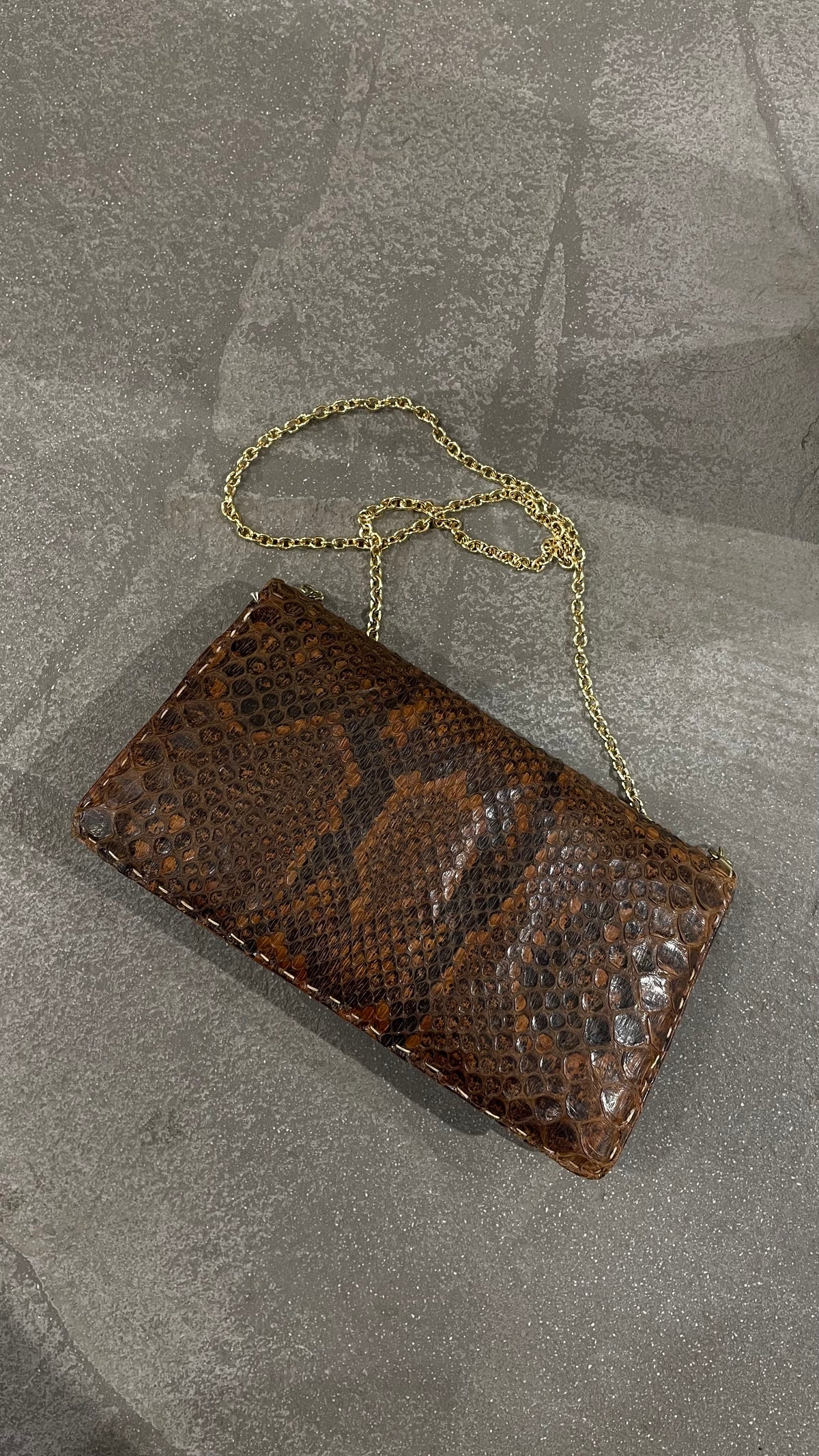 Vintage 70s snakeskin crossbody bag