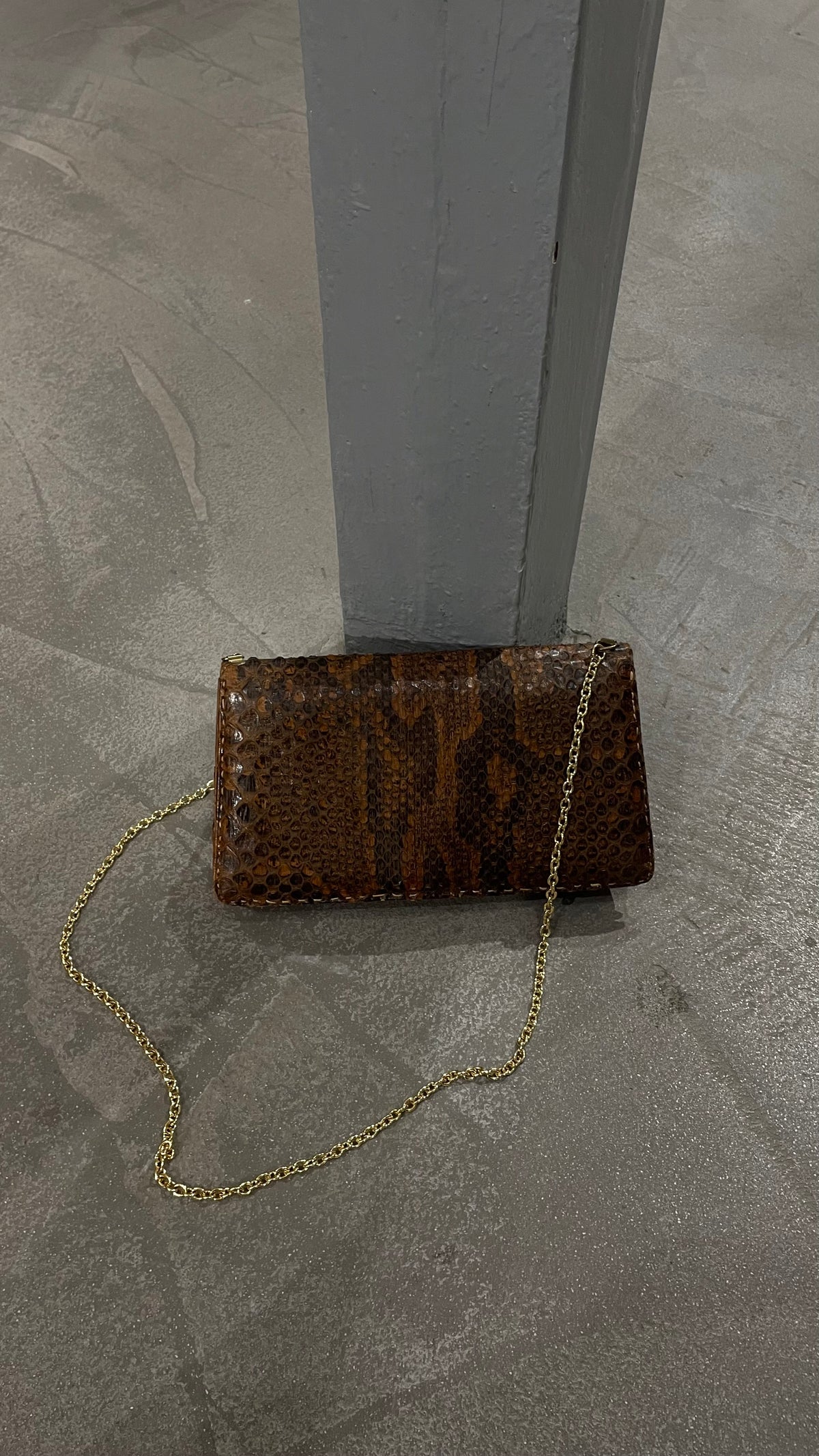 Vintage 70s snakeskin crossbody bag