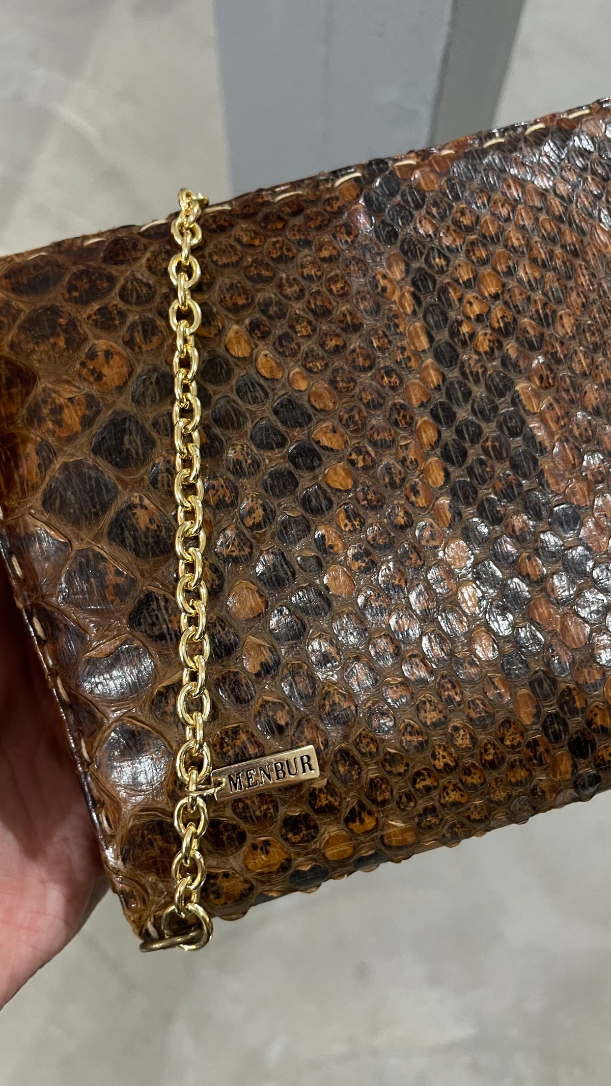 Vintage 70s snakeskin crossbody bag