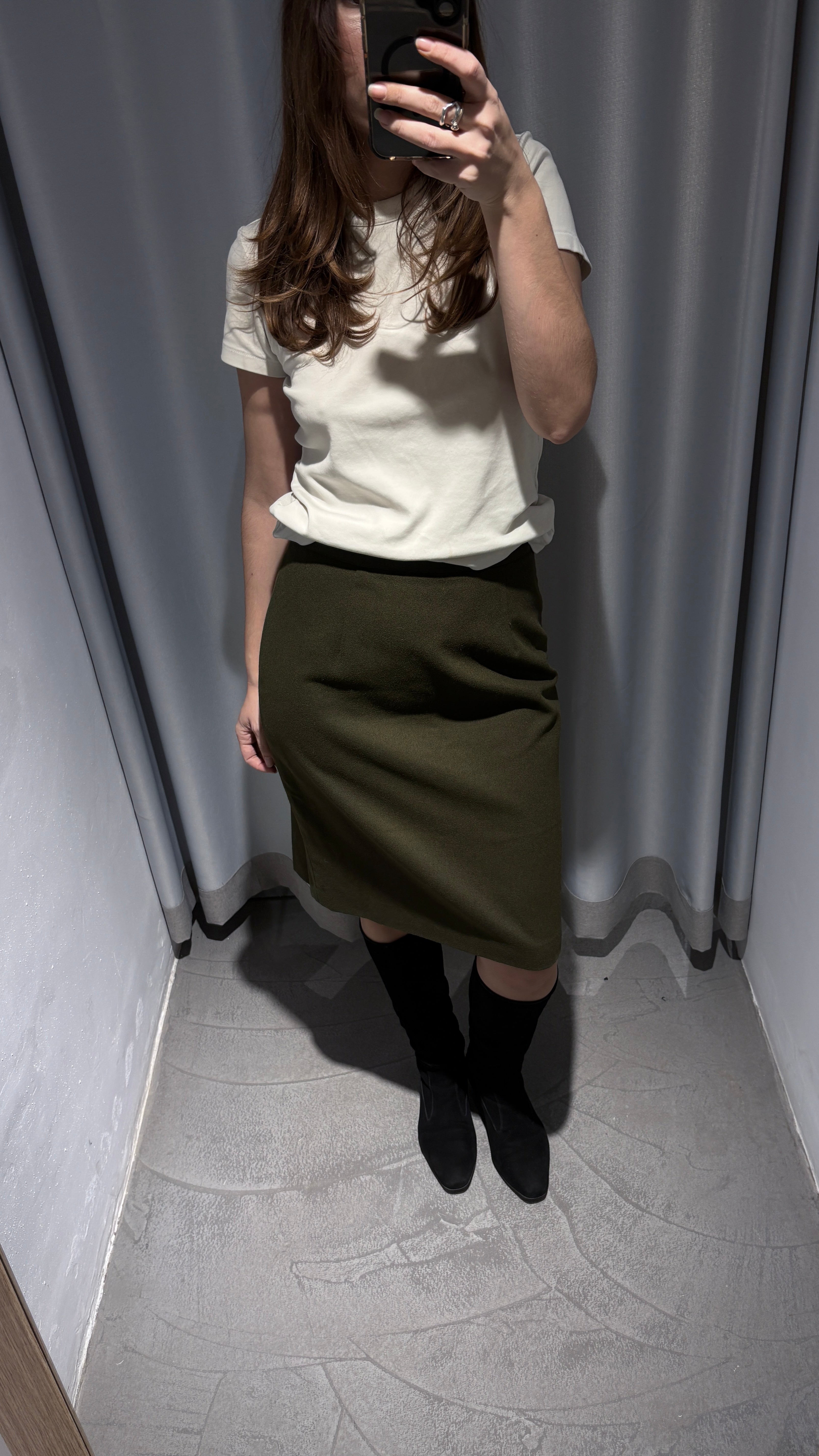 Vintage wool midi skirt