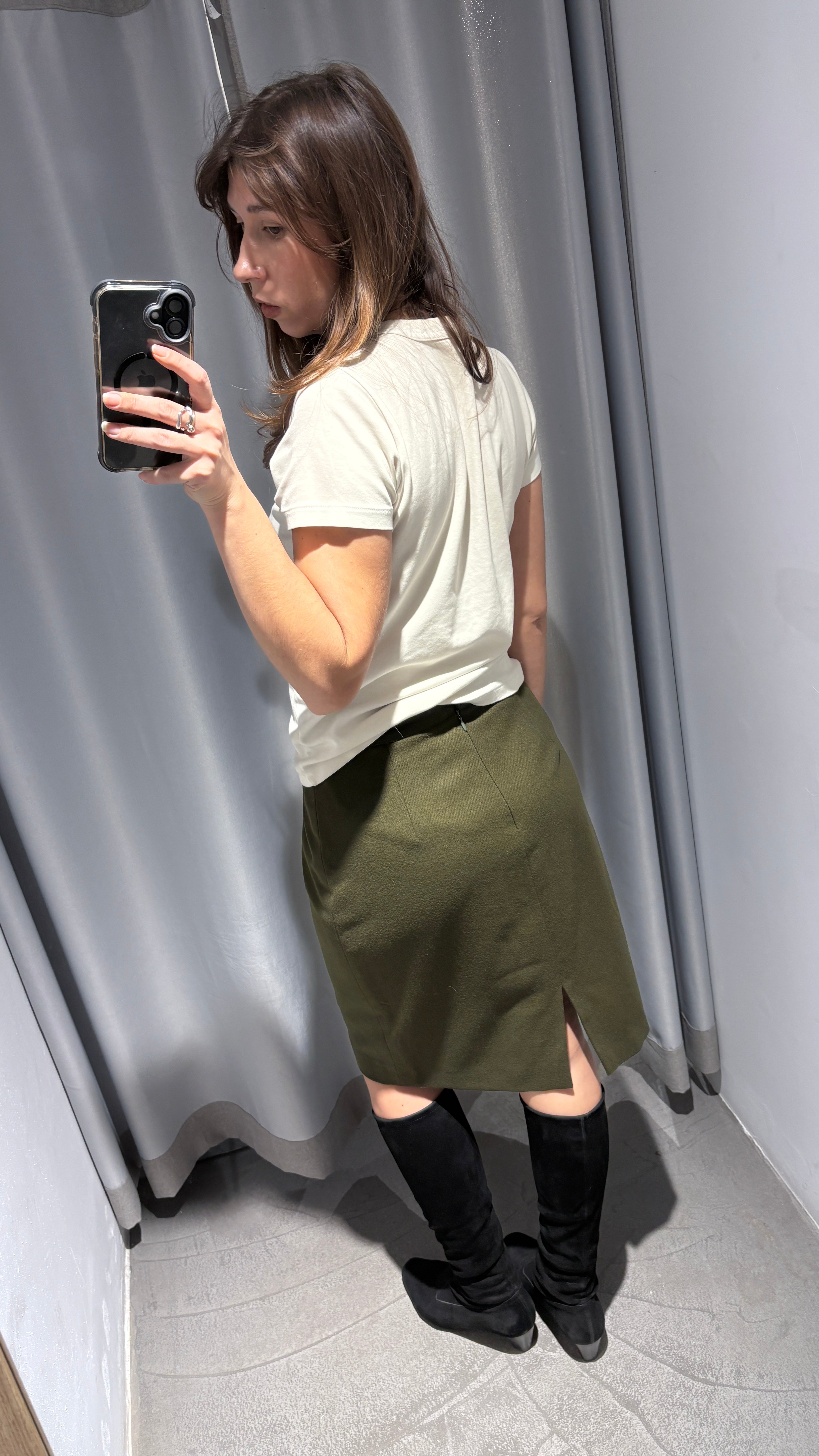 Vintage wool midi skirt