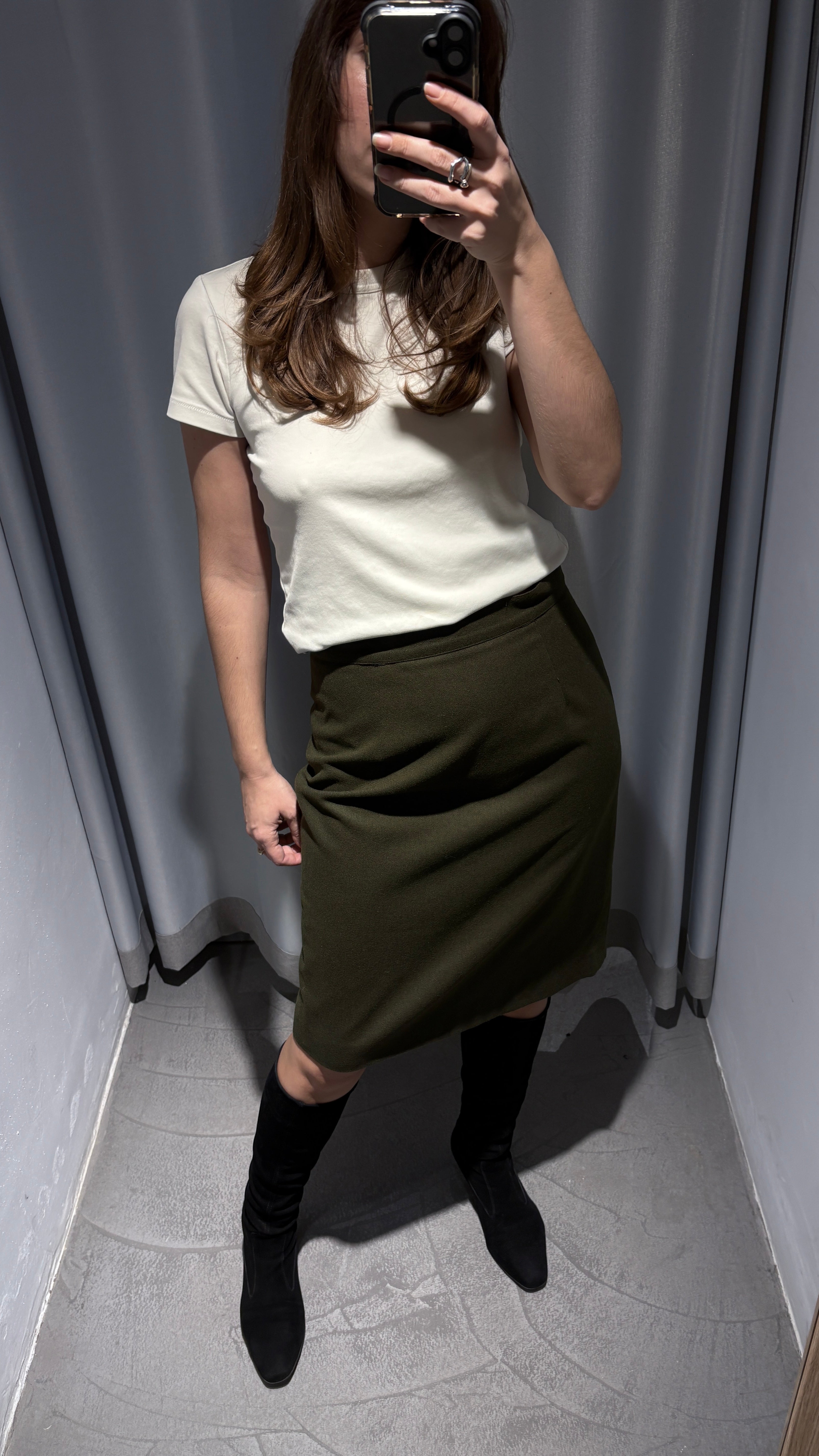 Vintage wool midi skirt