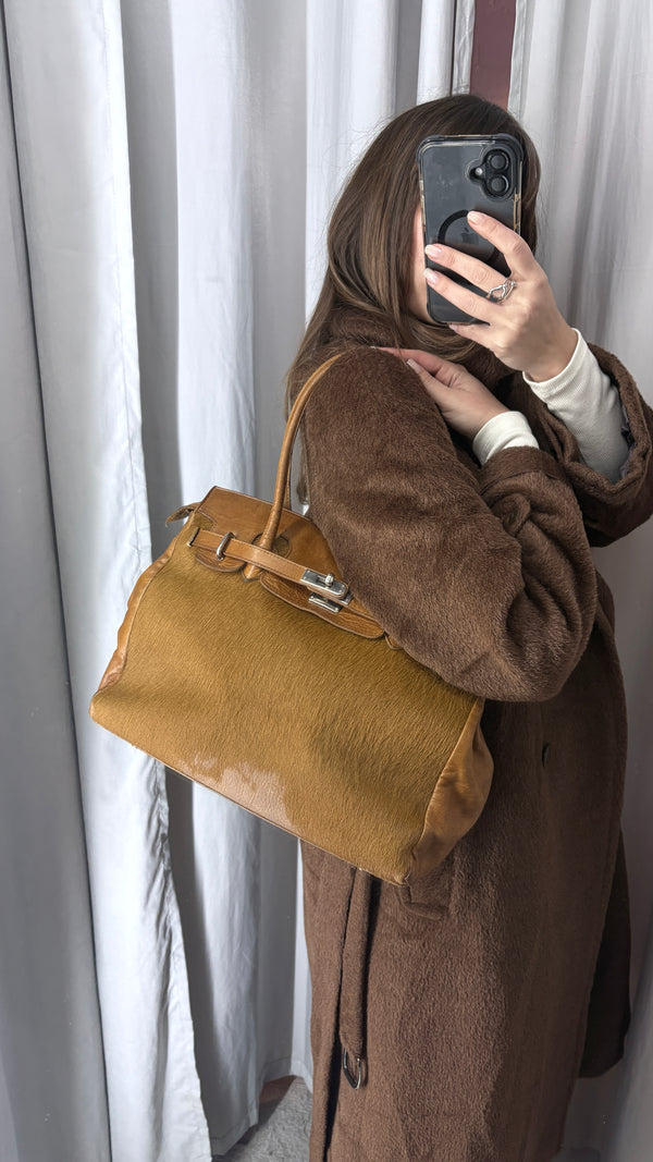 Iconic vintage brown leather handbag