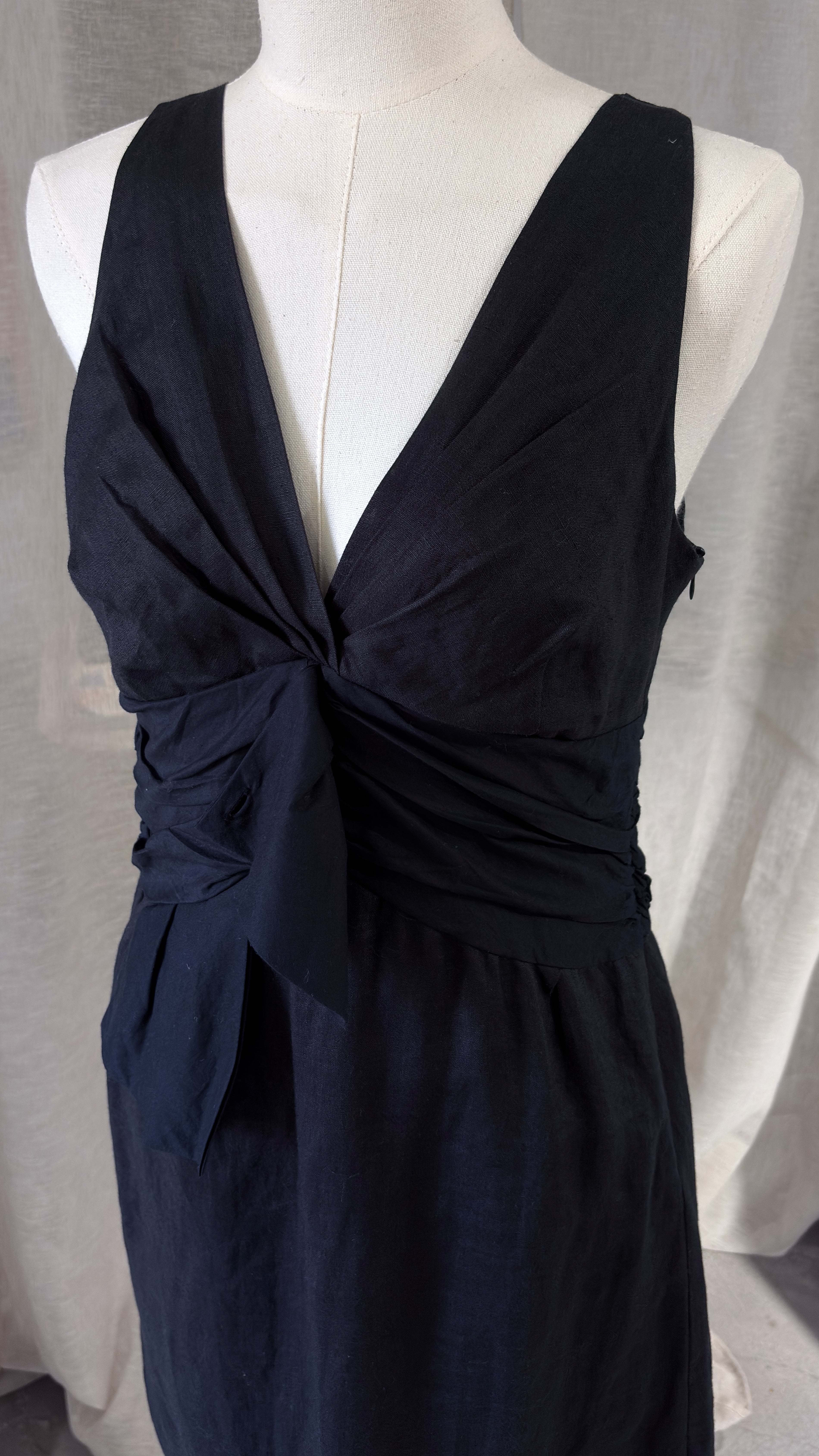 Linen small black dress