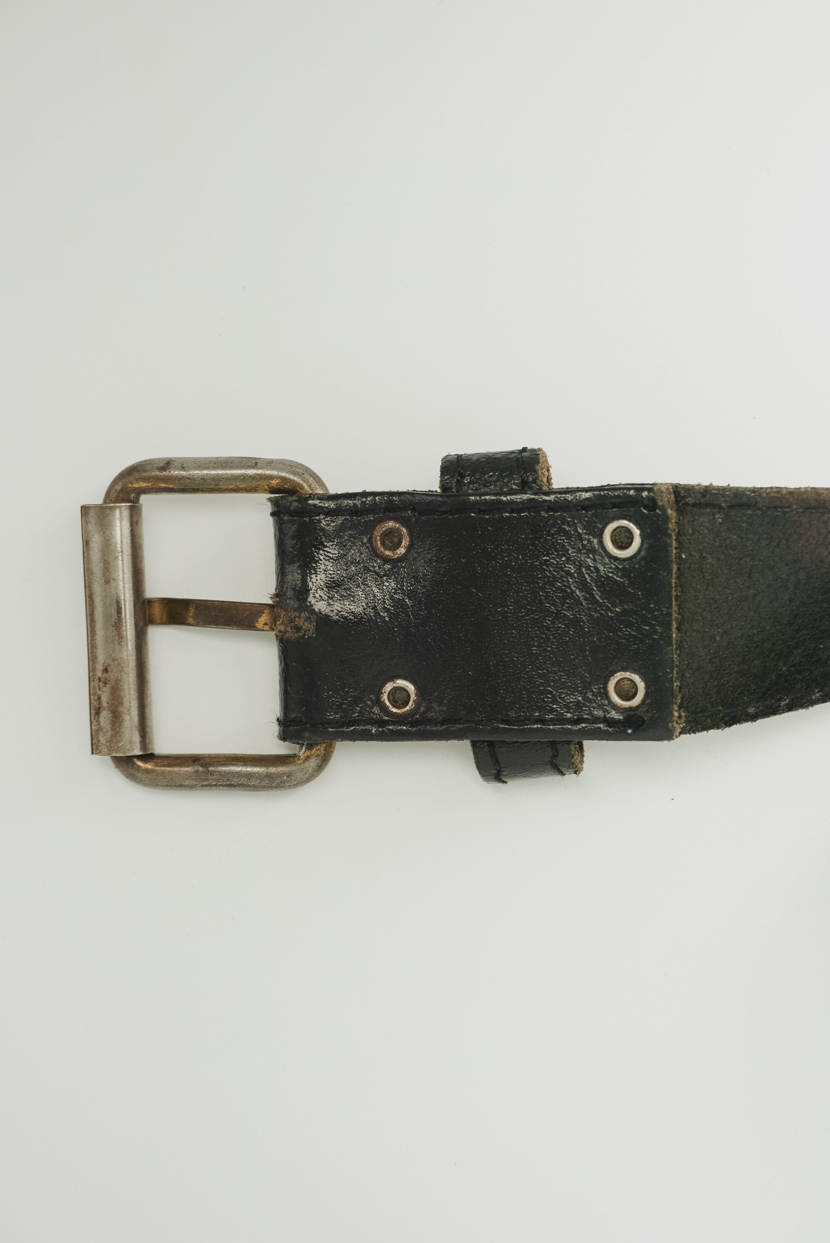 Rustic Black Leather Belt